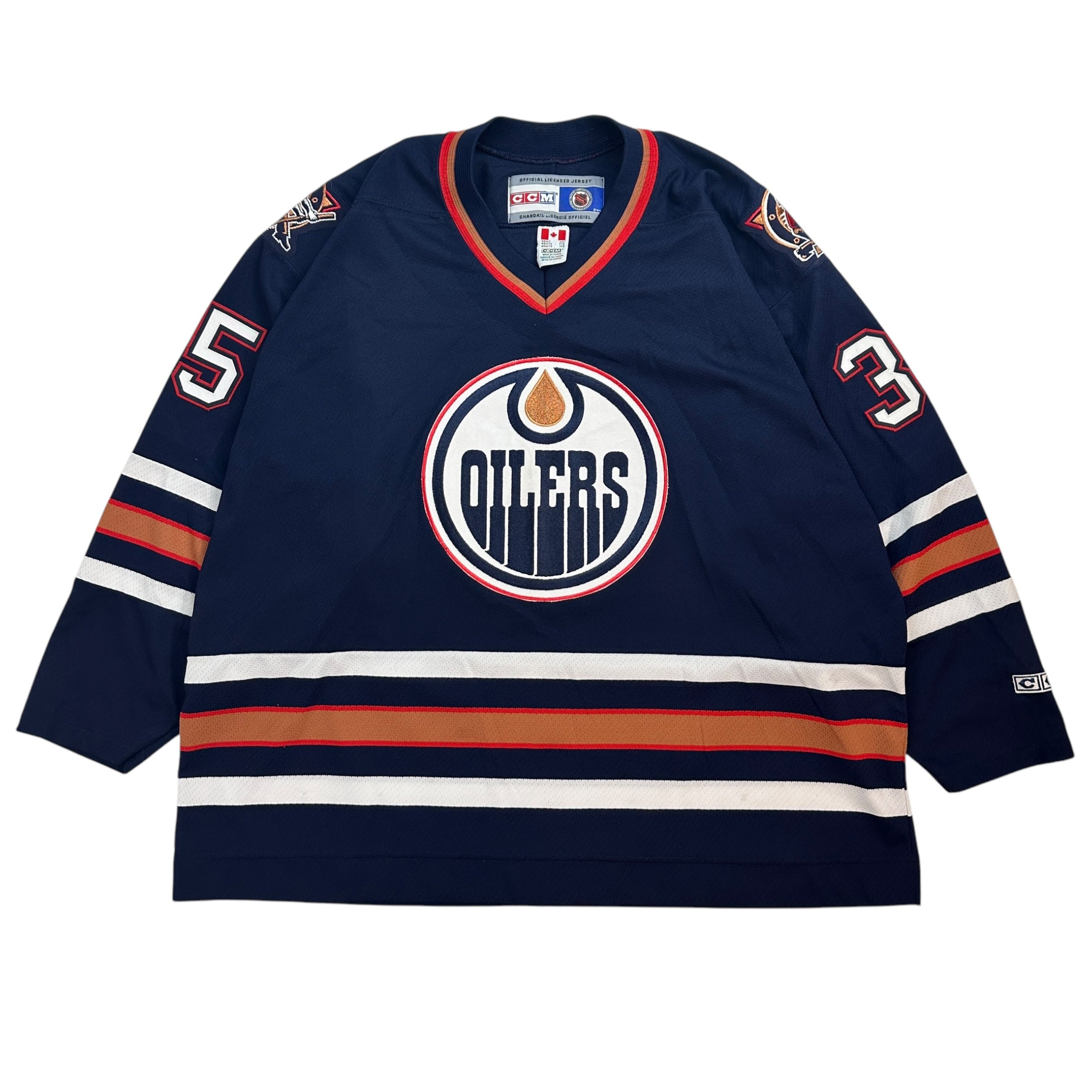 Vintage Edmonton Oilers Dwayne Roloson Jersey Navy