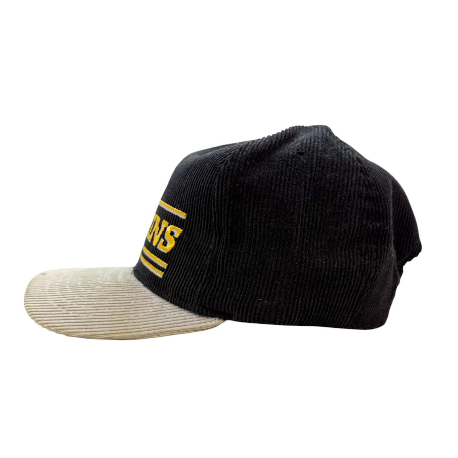 Vintage Ted Fletcher Pittsburgh Penguins Corduroy Hat Black