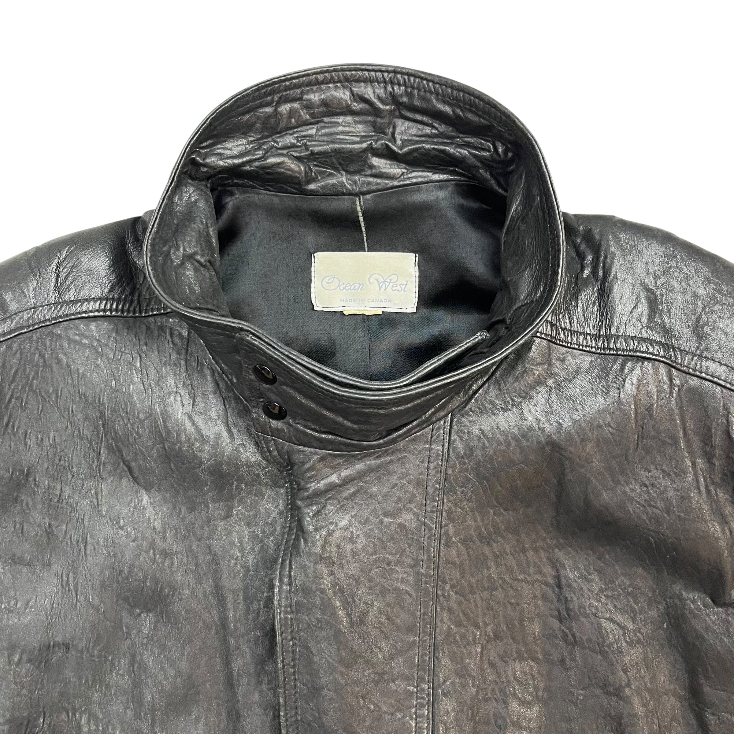 Vintage Ocean West Leather Jacket Black
