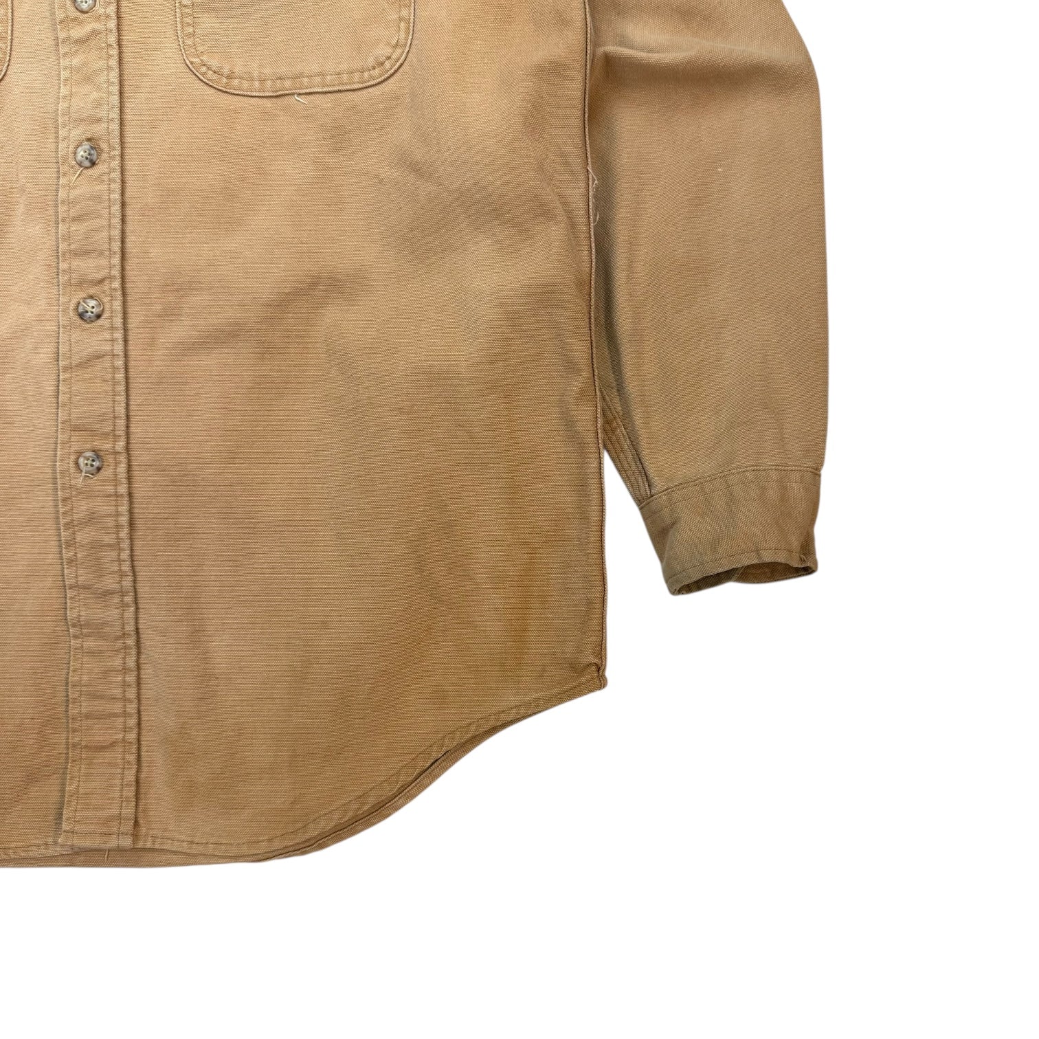 Vintage Carhartt Duck Canvas Button Up Shirt Tan