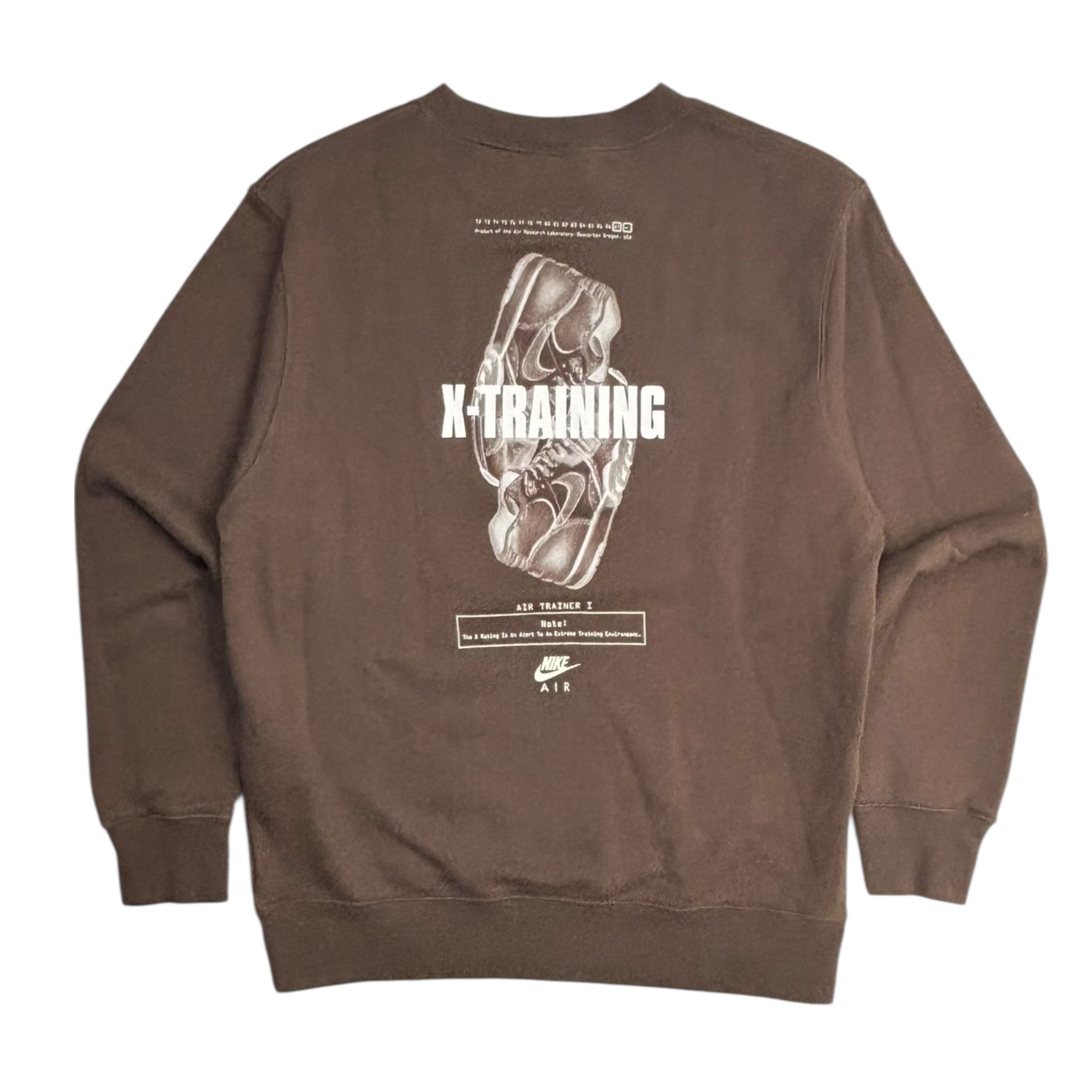 Vintage Y2K Nike X-Rated Air Trainer Crewneck Brown