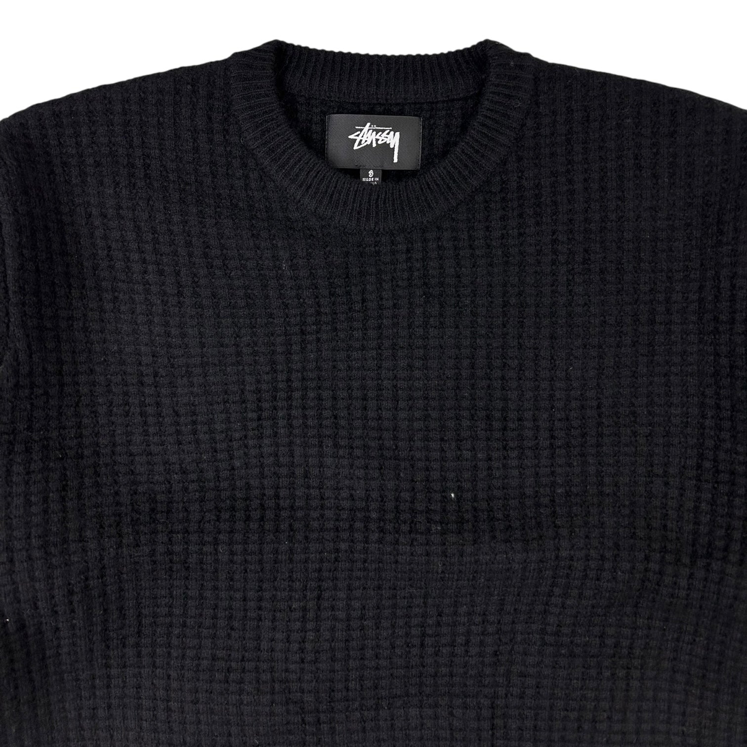 Stussy Waffle Cashmere Sweater Black