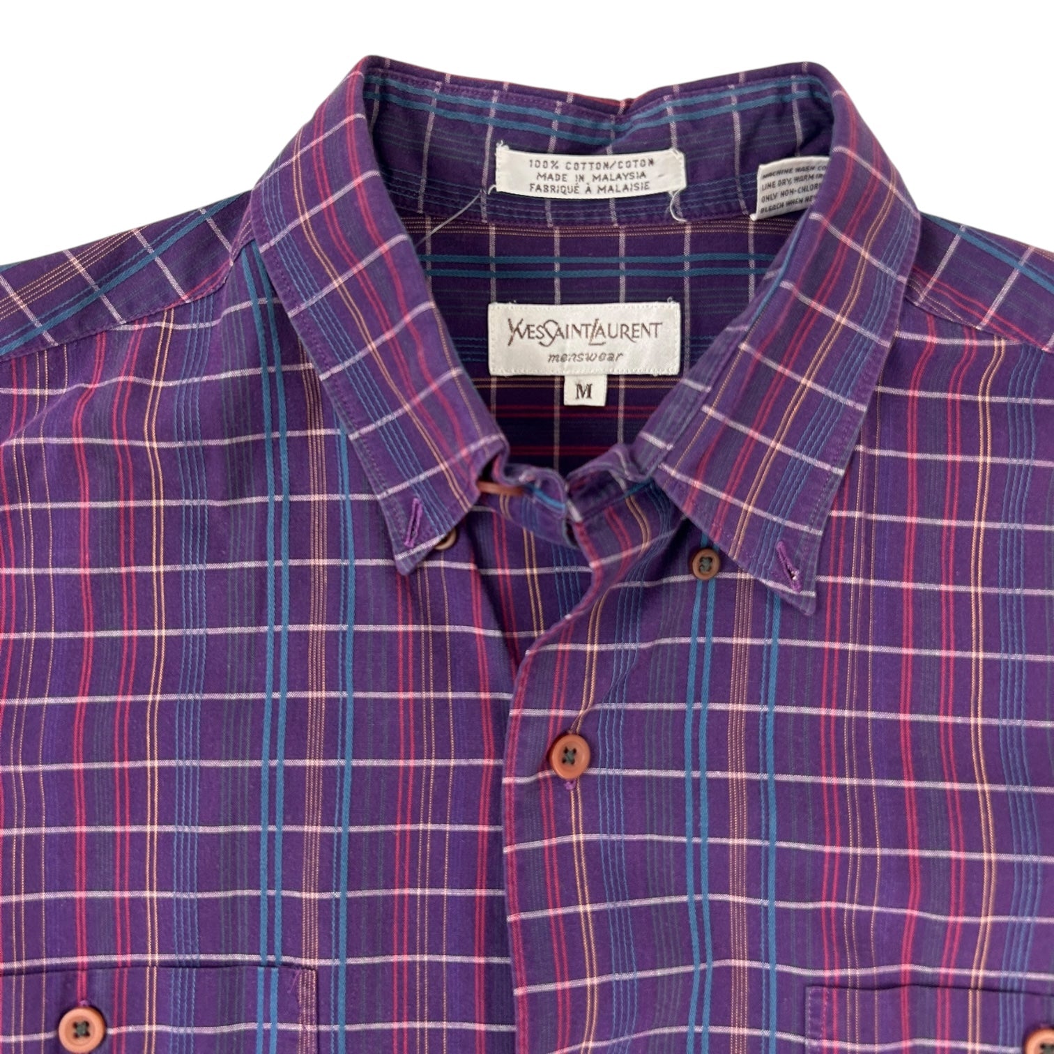 Vintage YSL Long Sleeve Dress Shirt Purple
