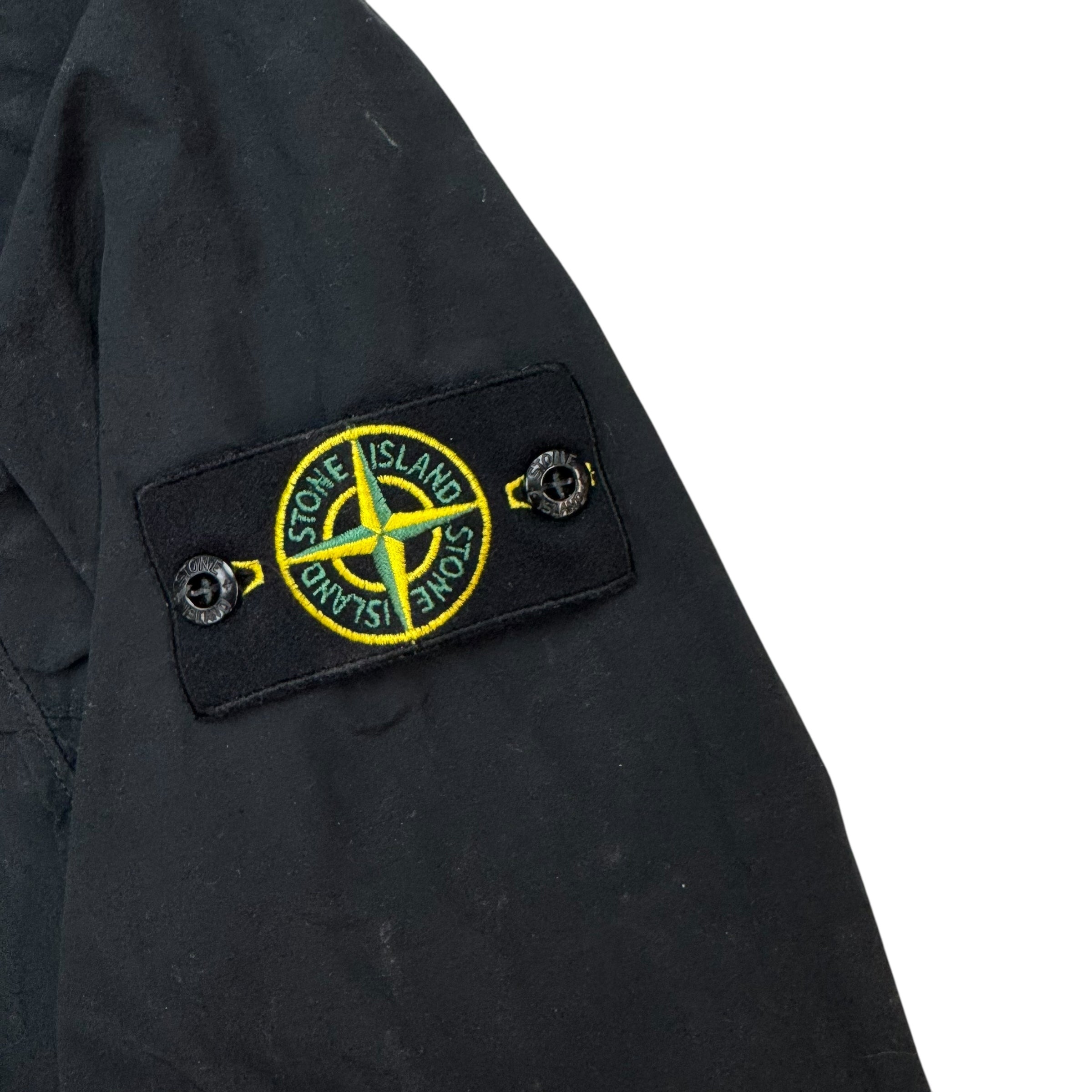 Stone Island Zip-Up Hooded Jacket Black