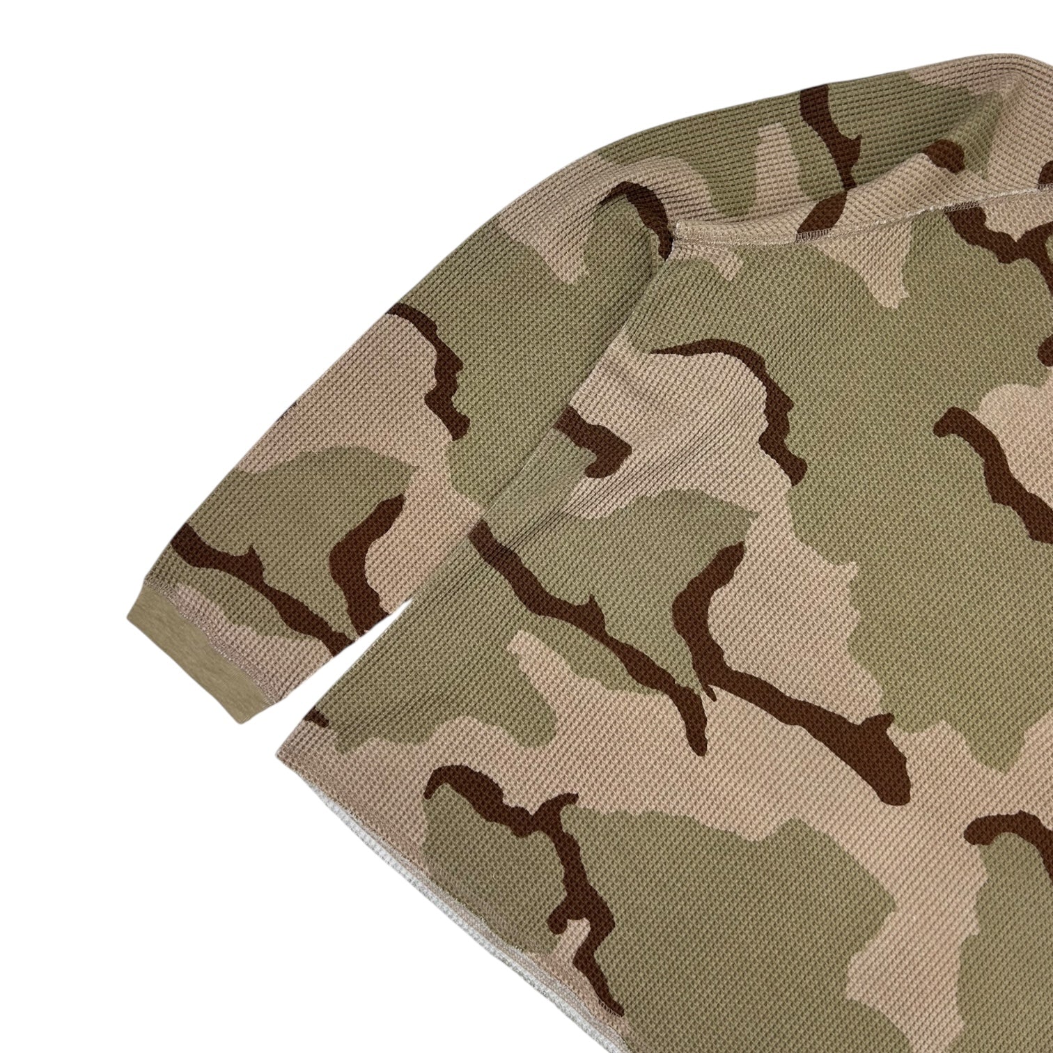 Stussy Raglan Thermal Long Sleeve Shirt Sand Camo