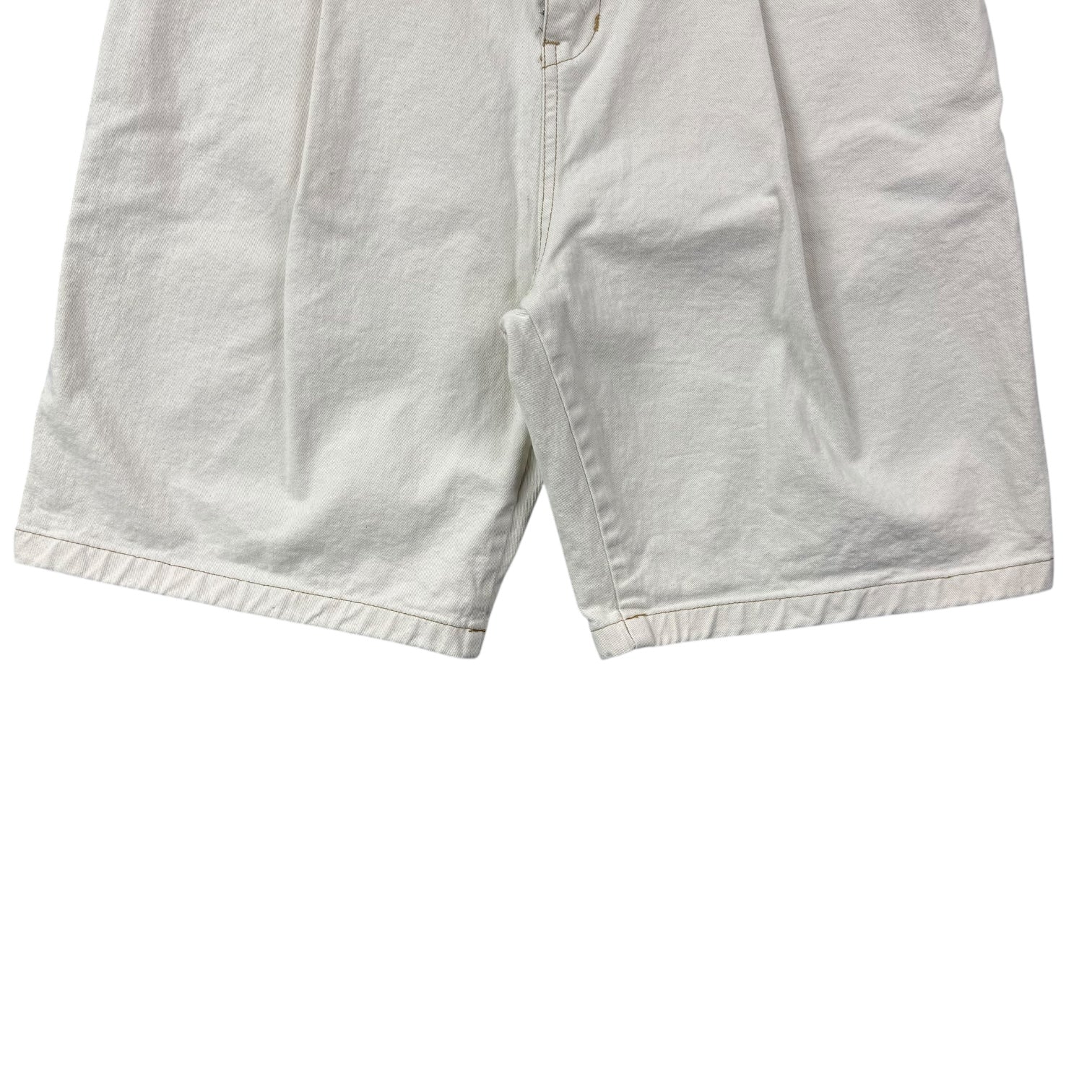 Dgreen Pleated Denim Shorts White
