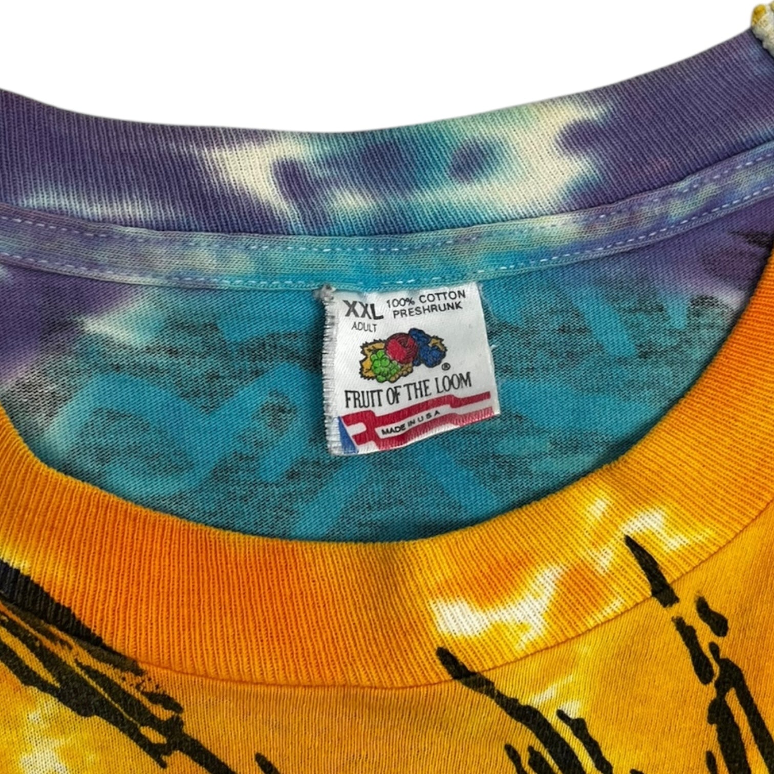 1992 Liquid Blue Sun & Moon Tie Dye All Over Print T-Shirt