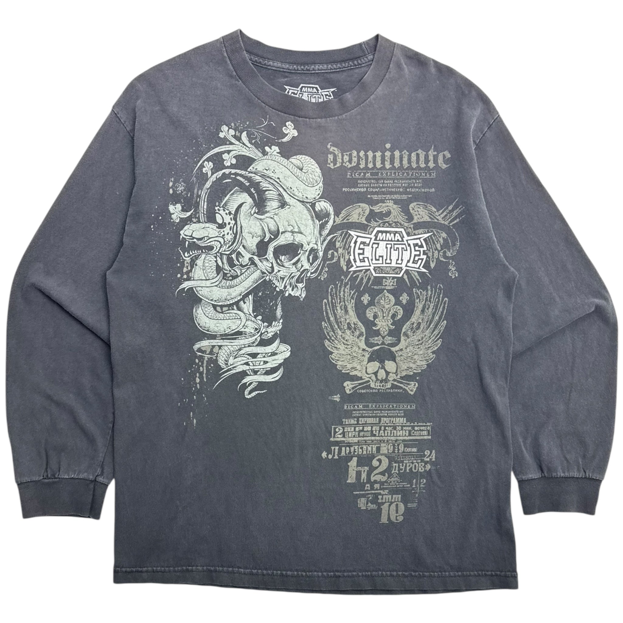 Y2K MMA Elite Screaming Skull Dominate Longsleeve T-Shirt