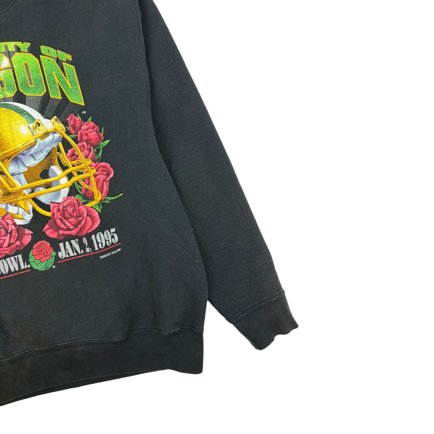 1995 University Of Oregon Rose Bowl Crewneck Black