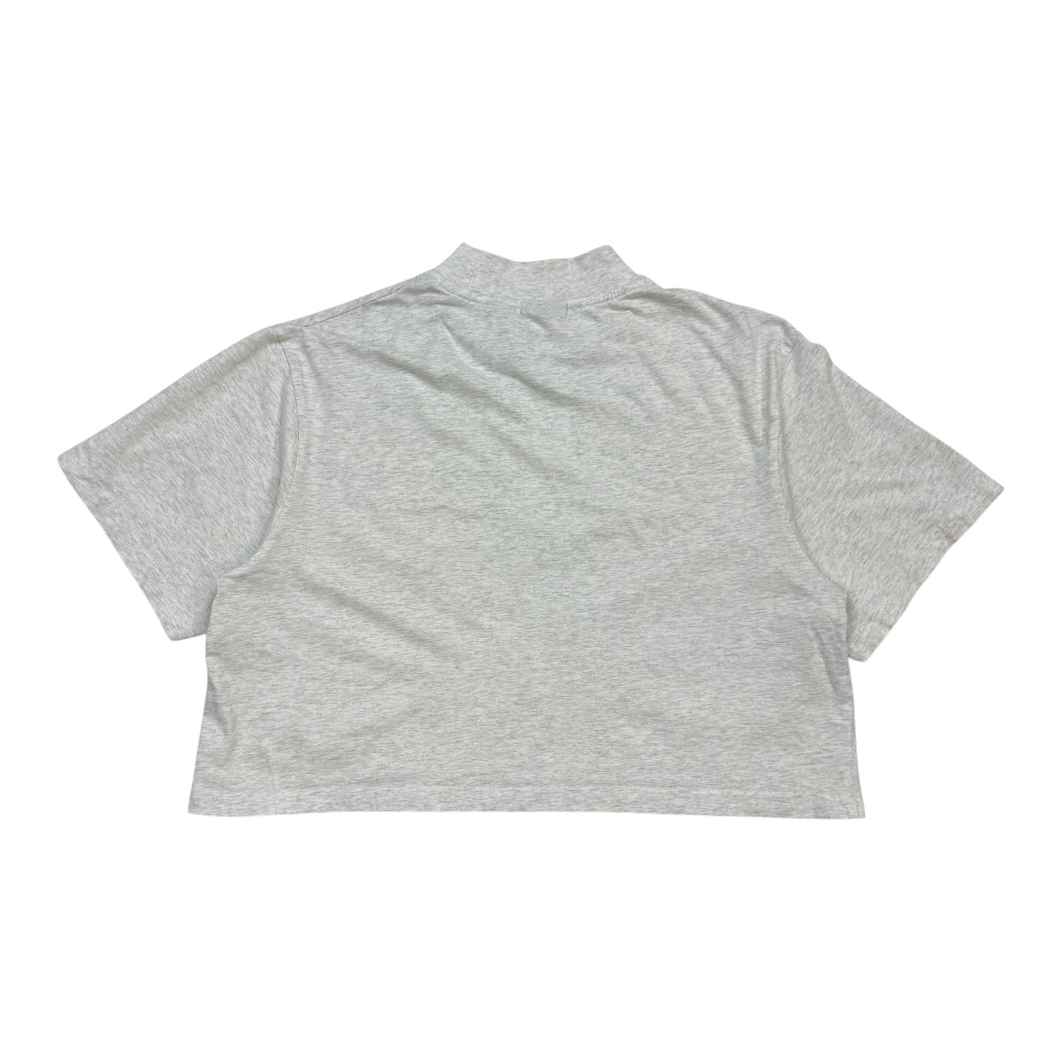 (W) Stussy Juno Boxy Mock Neck Crop Tee Heather Grey