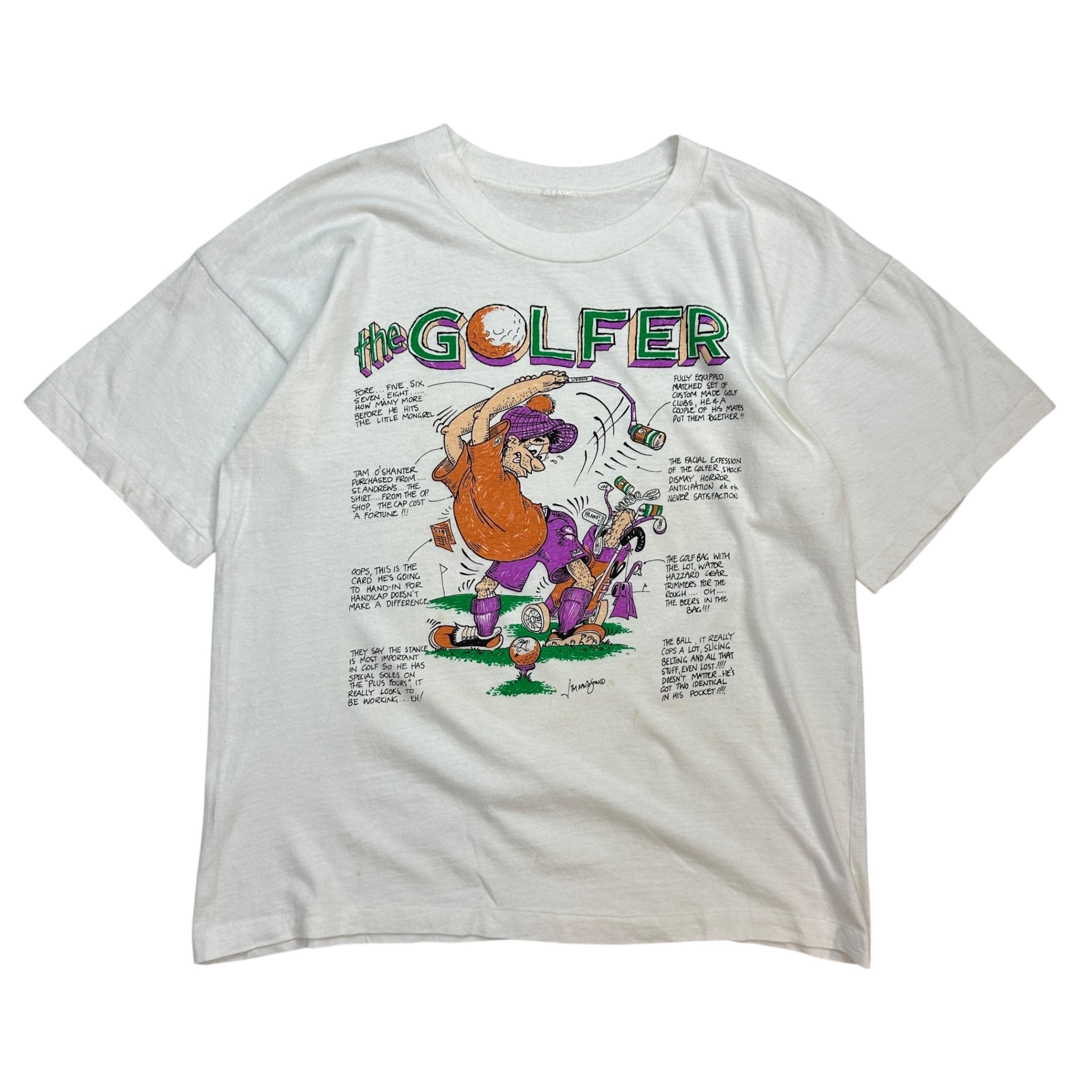 Vintage The Golfer Parody Tee White