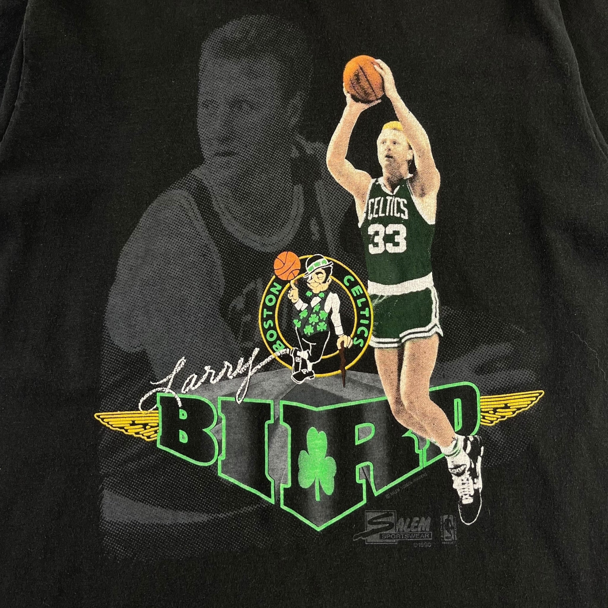 1990 Boston Celtics Larry Bird Dunk T-Shirt Black