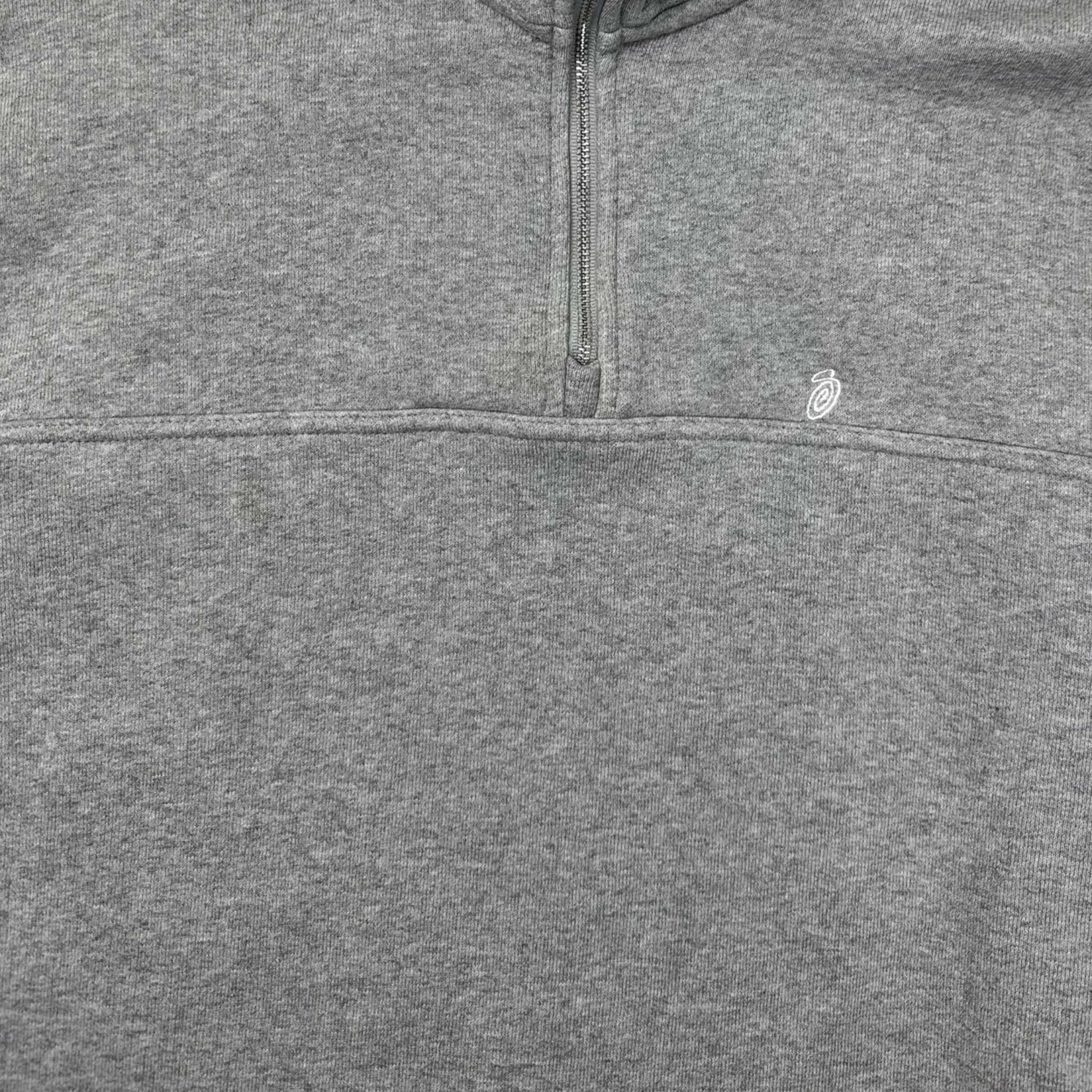 Stussy Half Zip Mock Neck Sweatshirt Grey