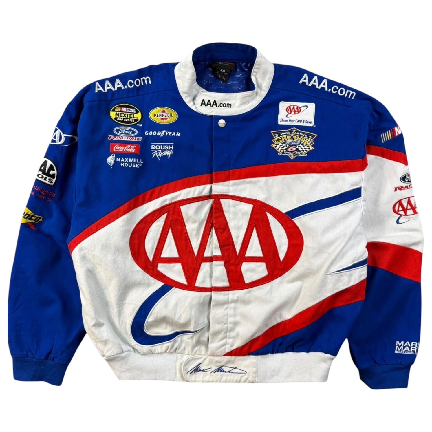 Vintage NASCAR Mark Martin Triple A Racing Jacket White