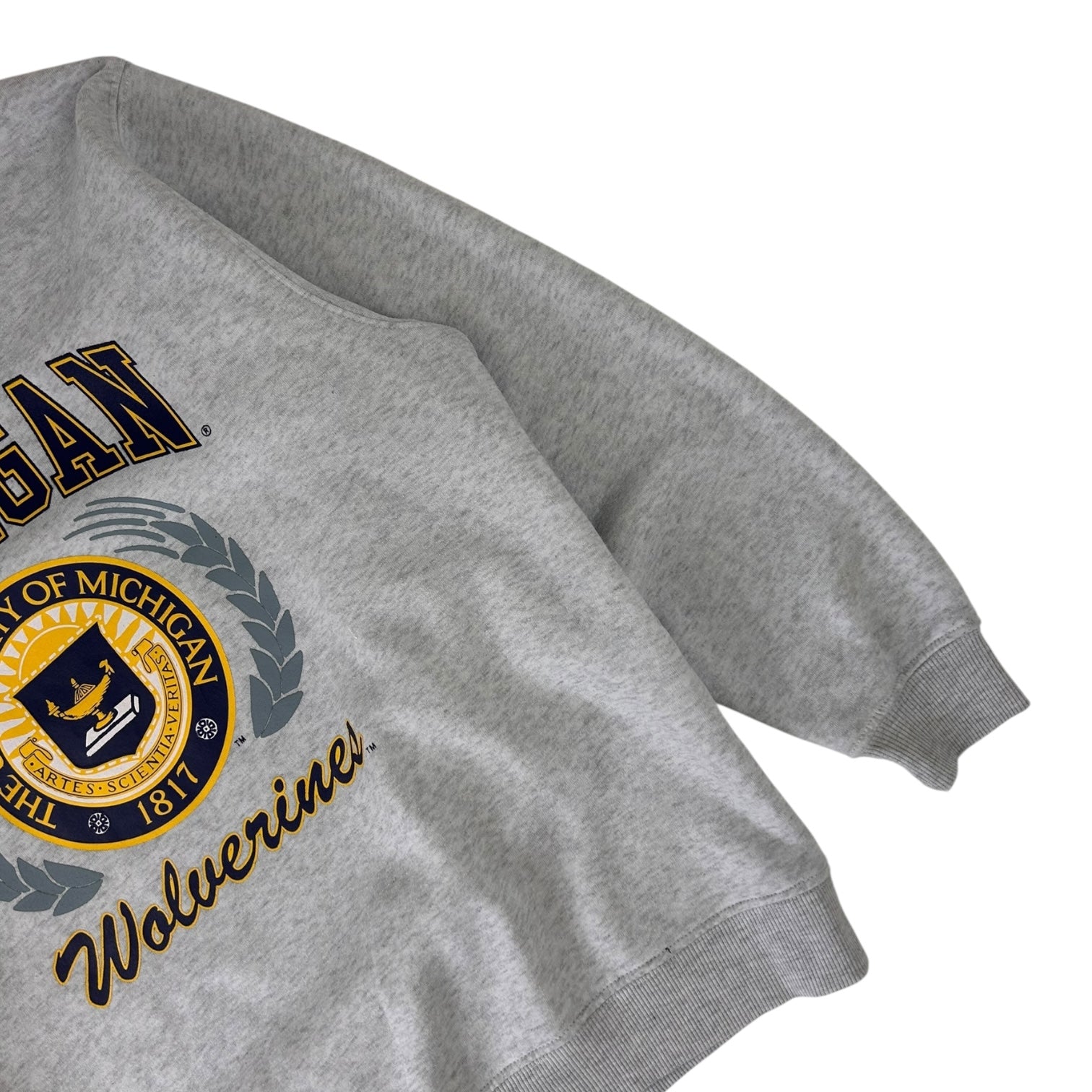 Vintage University of Michigan Crewneck Sweater Navy Grey