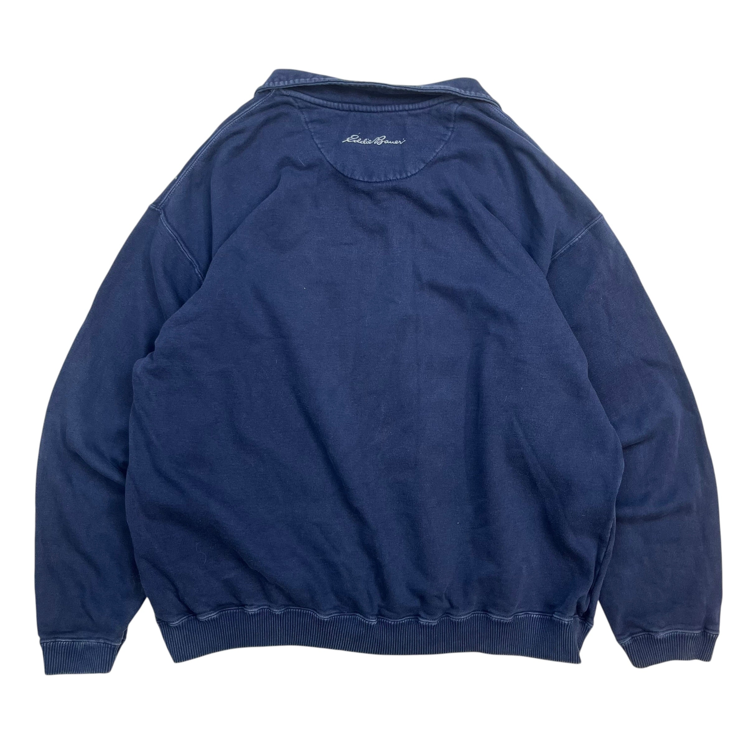 Vintage Eddie Bauer EBTEK Quarter Zip Navy Blue