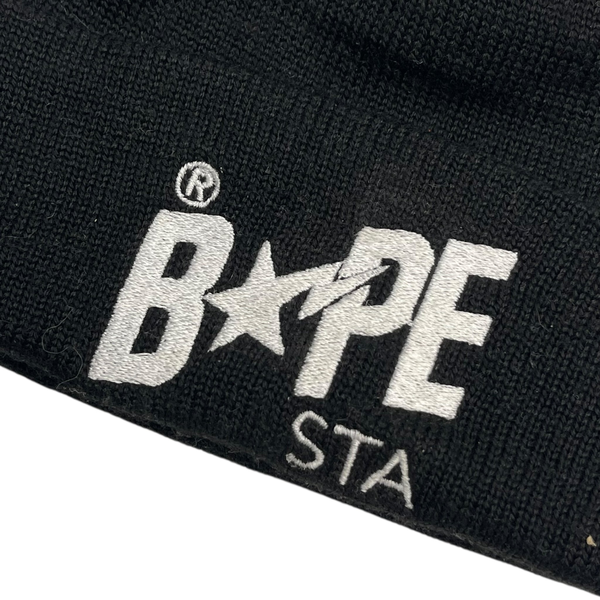 Bapesta Star Embroidered Beanie Black