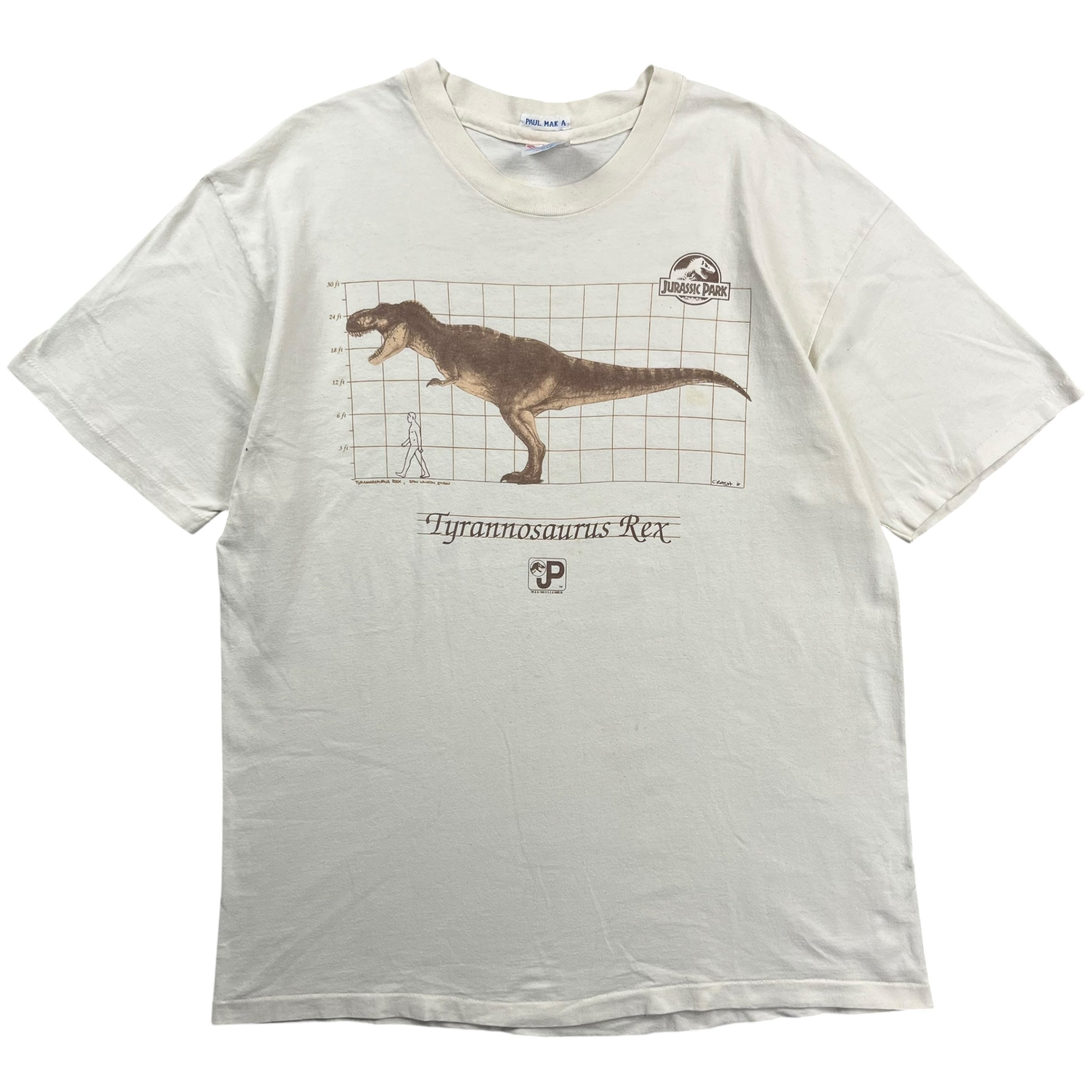 1993 Jurassic Park Tyrannosaurus Rex Tee White