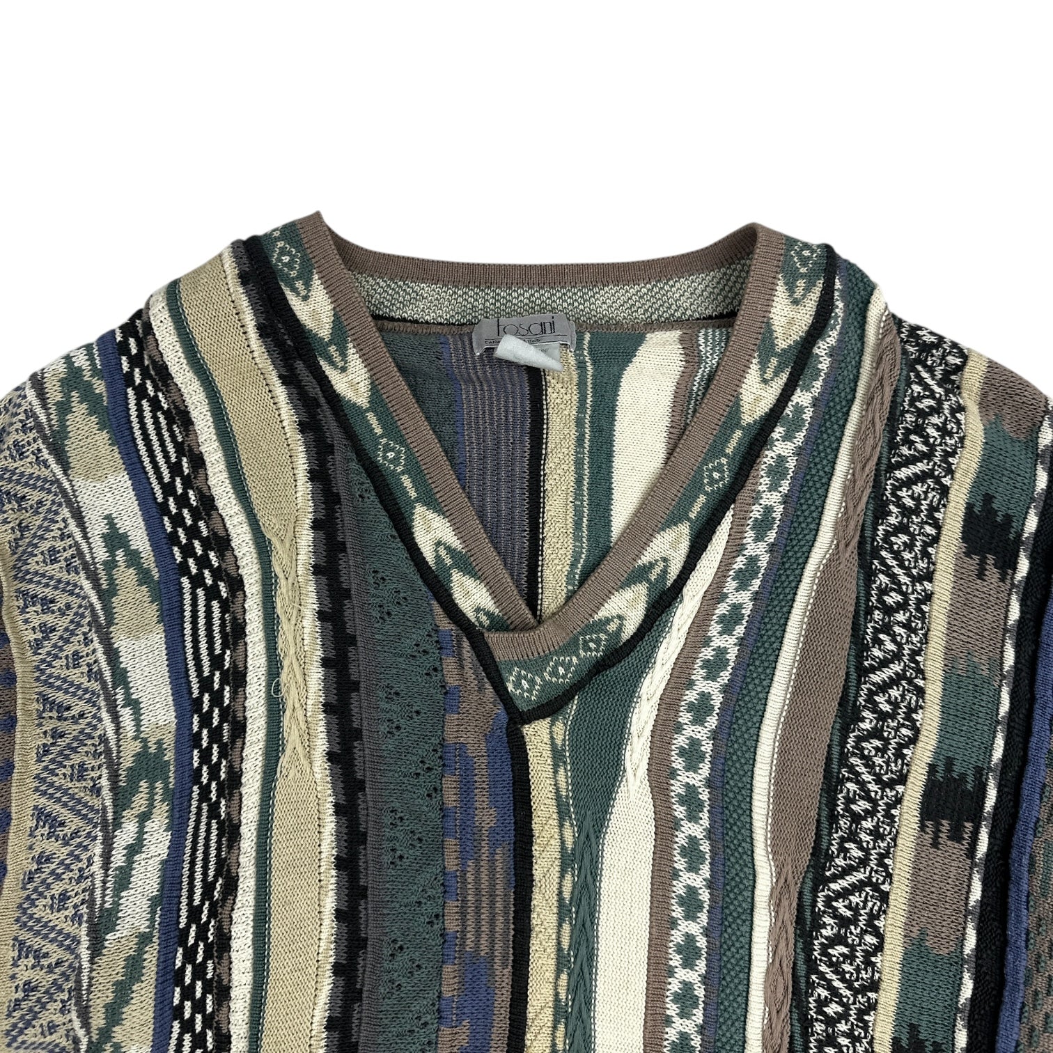 Vintage Tosani V Neck 3D Knit Sweater