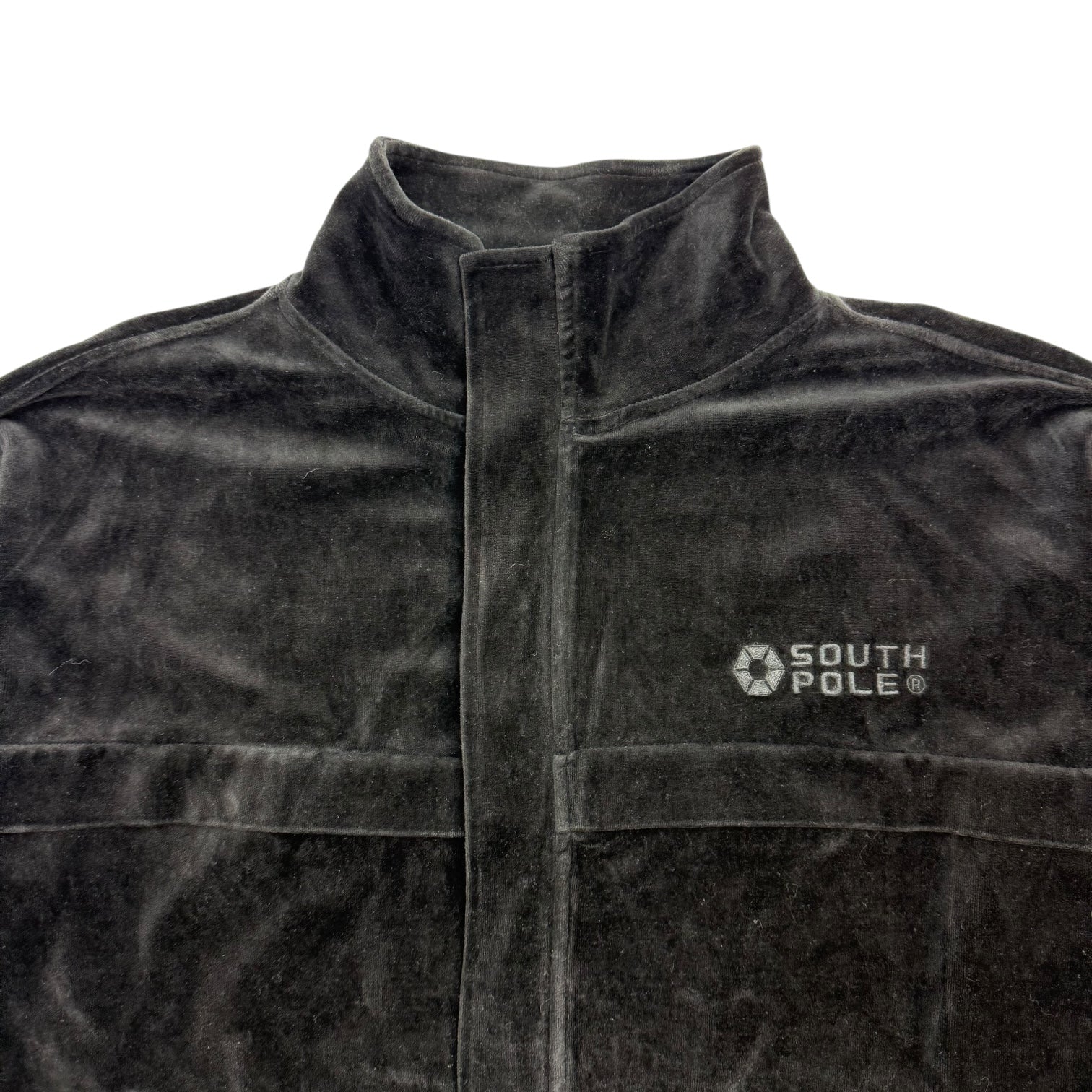 Vintage Y2K SouthPole Velour Track Jacket Black