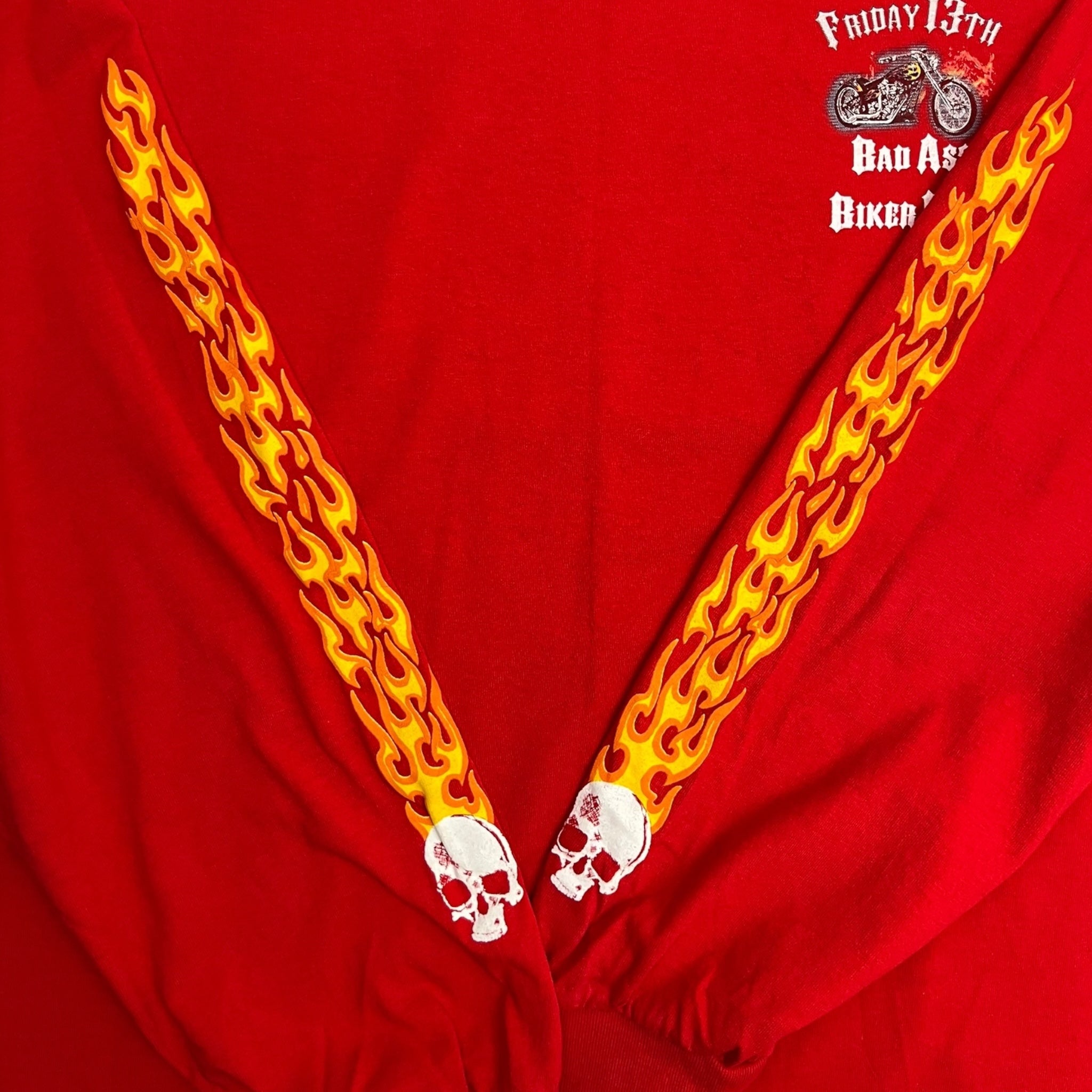 2003 Friday The 13th Port Dover Bike Rally Flame Sleeve T-Shirt