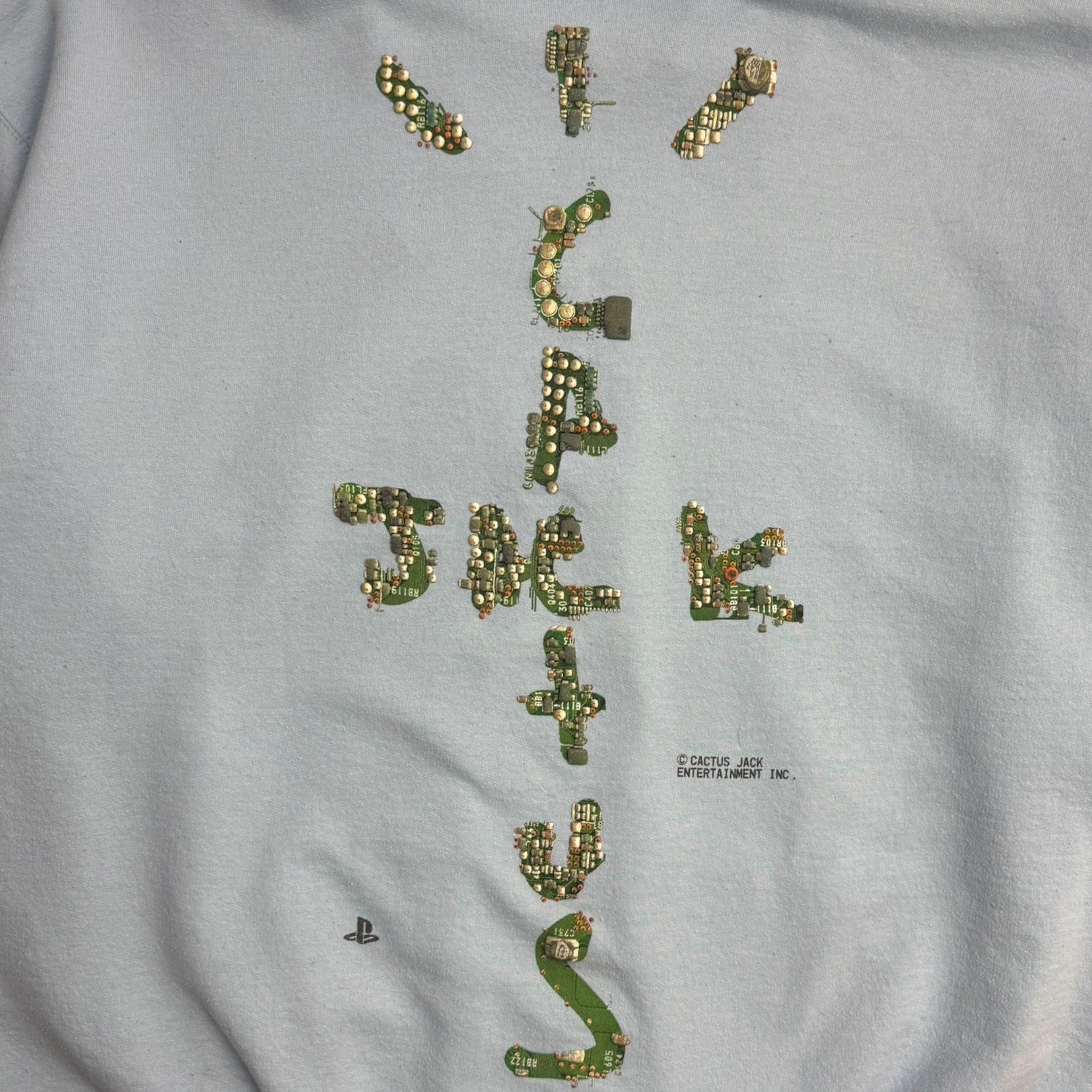 Travis Scott Cactus Jack x Playstation Motherboard Hoodie Baby Blue