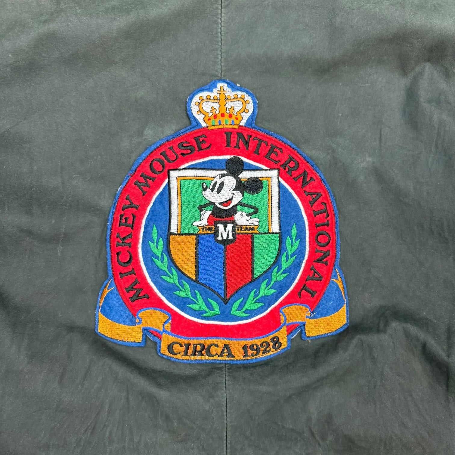 1990s Disney Mickey Mouse International Leather Jacket Black