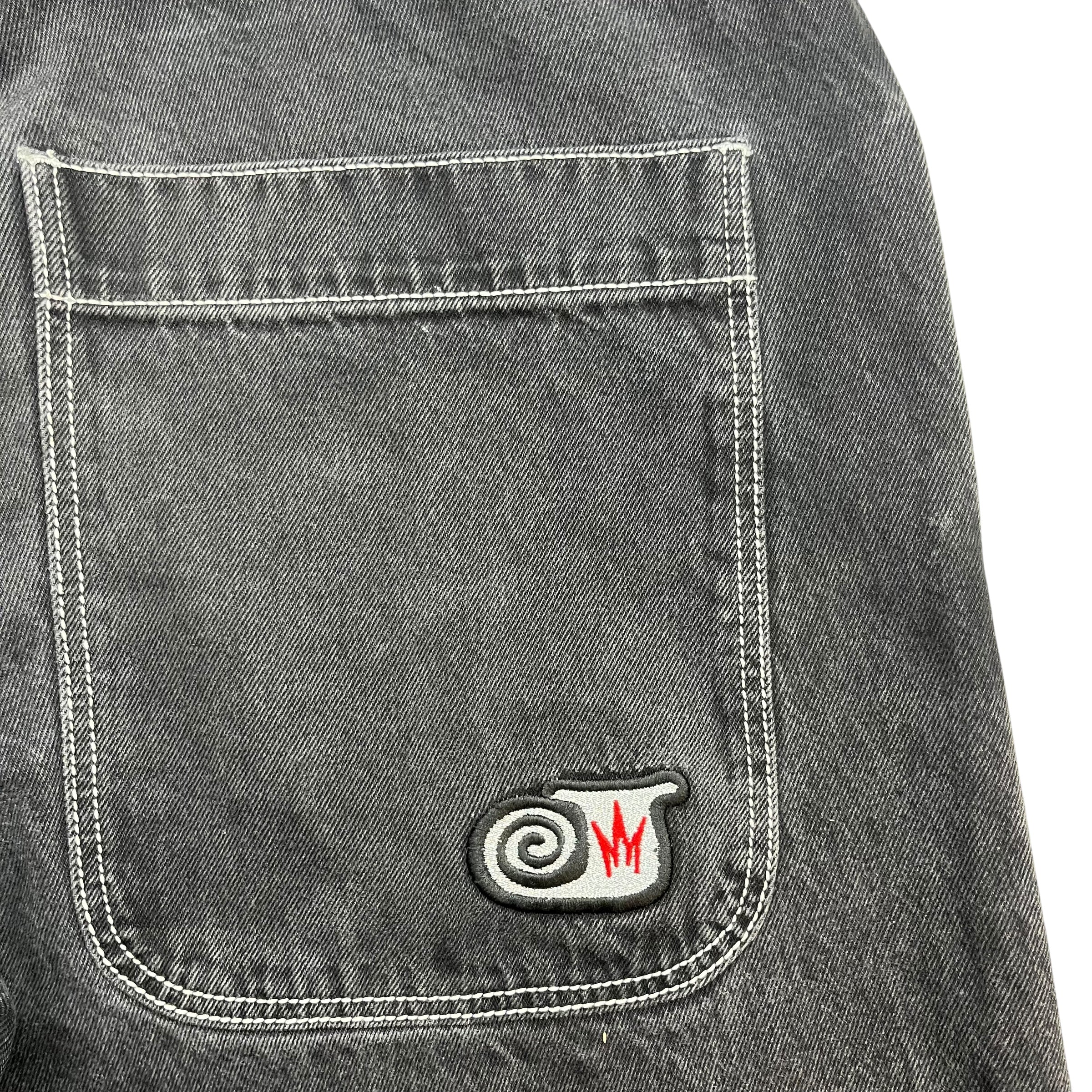 Y2K JNCO Twin Cannon Denim Pants Black