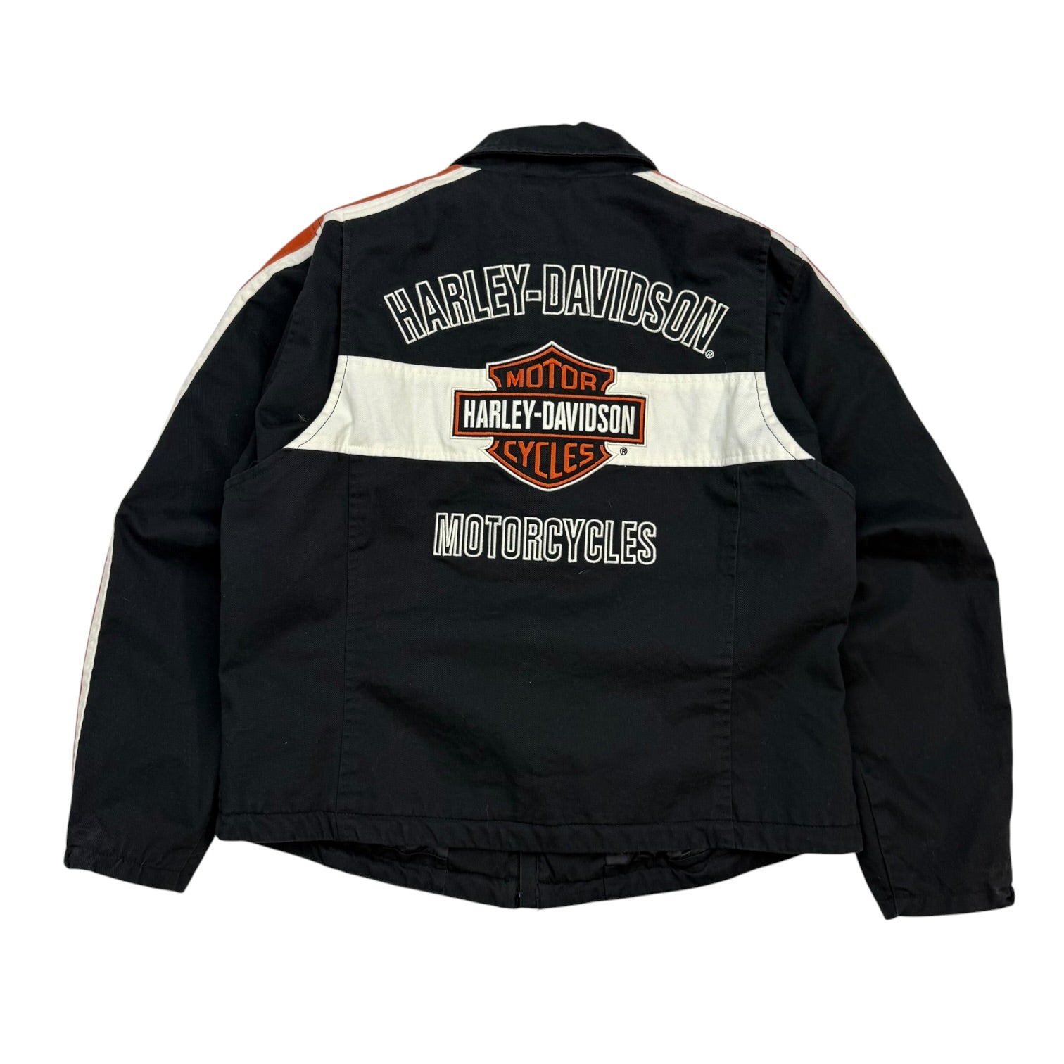 (W) Vintage Harley Davidson Racing Jacket Orange/Black