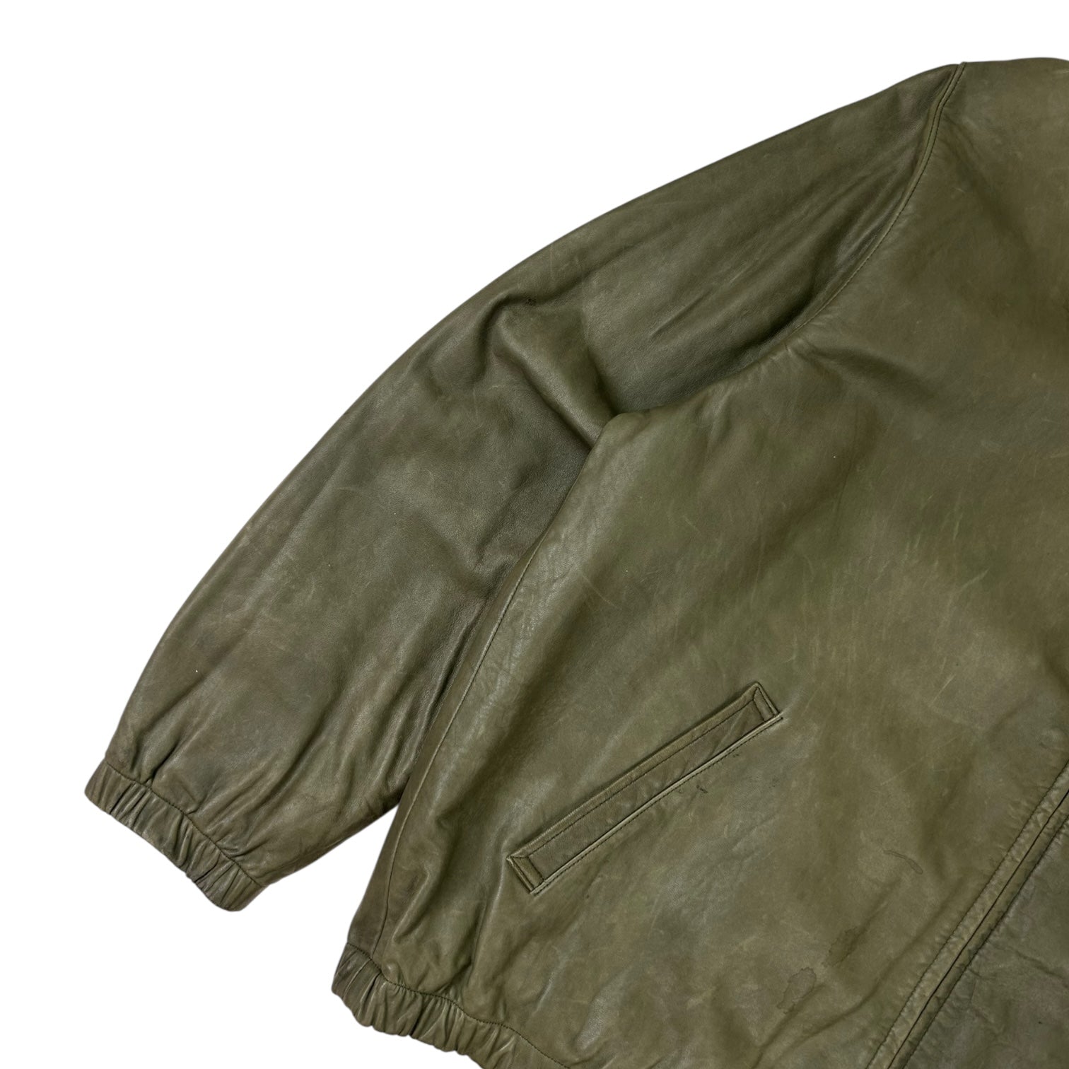 Vintage Polo Ralph Lauren Leather Jacket Green