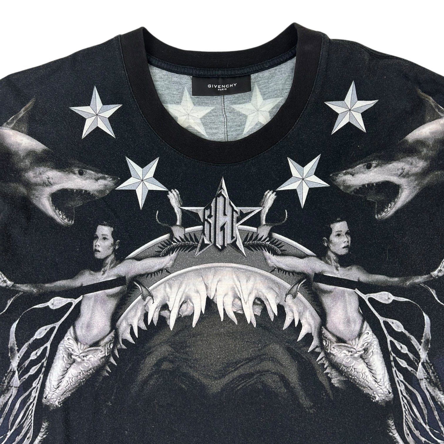 Givenchy Shark & Mermaid Riccardo Tisci Print T-Shirt Black