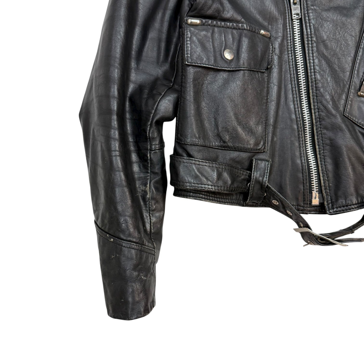 Vintage Bristol Leather Moto Jacket Black