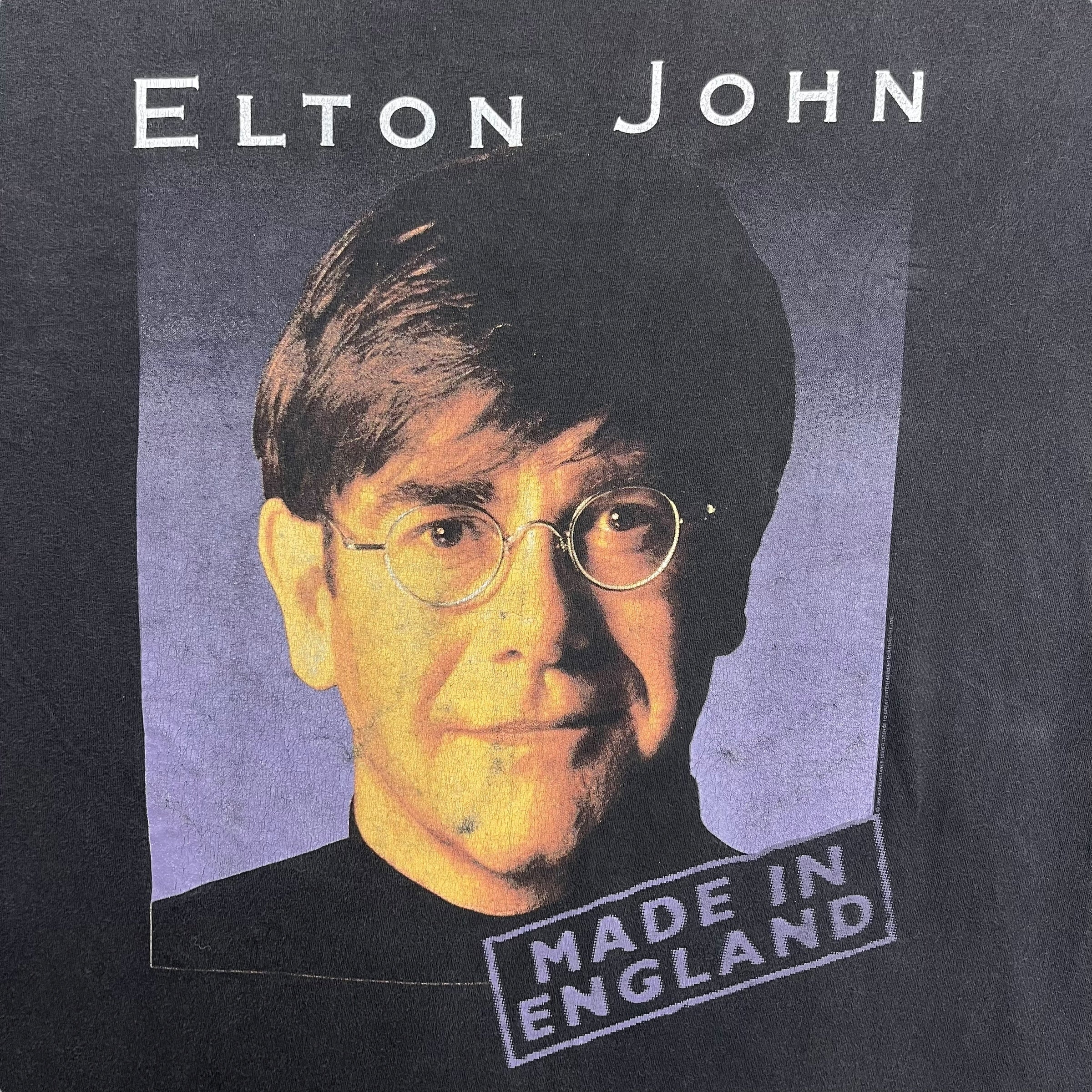 Vintage Elton John Made In England Tee Black