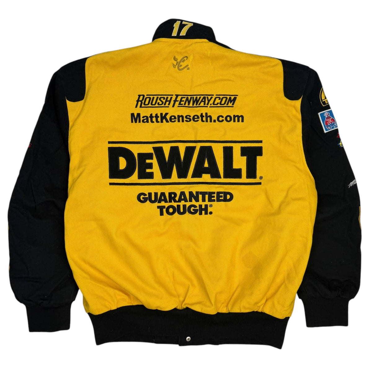 Vintage Chase Authentics NASCAR Dewalt Racing Jacket Yellow
