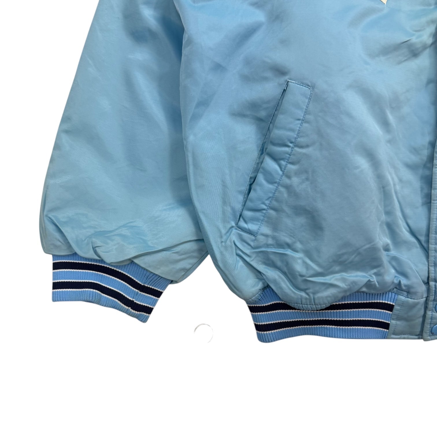Vintage North Carolina Tarheels Bomber Jacket Light Blue