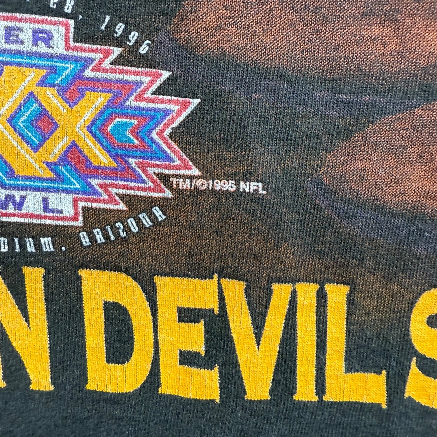 1995 Lee Sports Super Bowl XXX Tee Faded Black