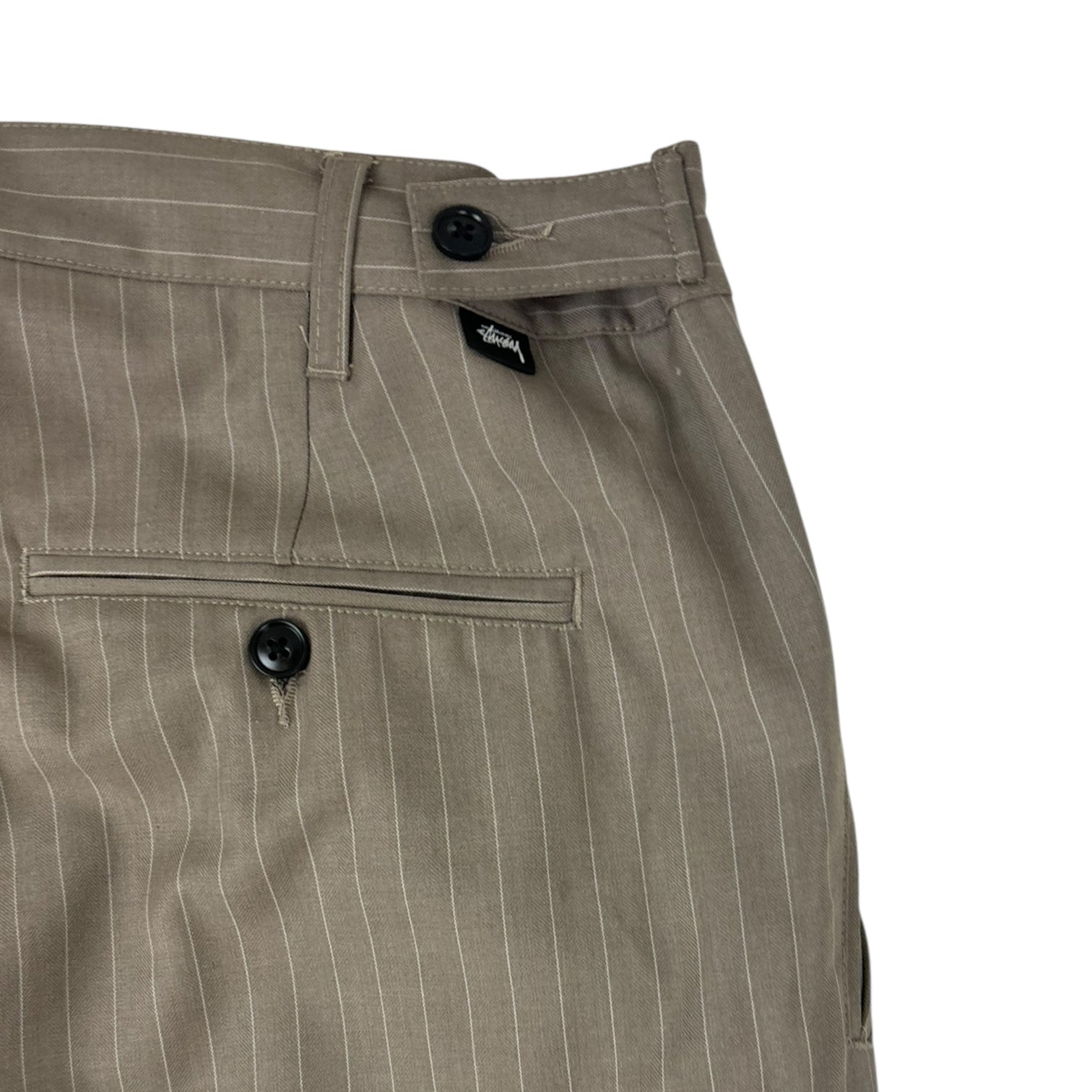 Stussy Striped Volume Pleated Trouser Brown