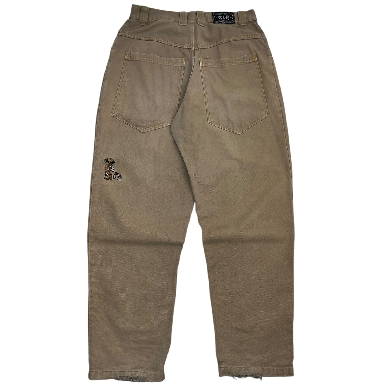 Vintage Y2K Kik-Wear Tan Embroidered Pants