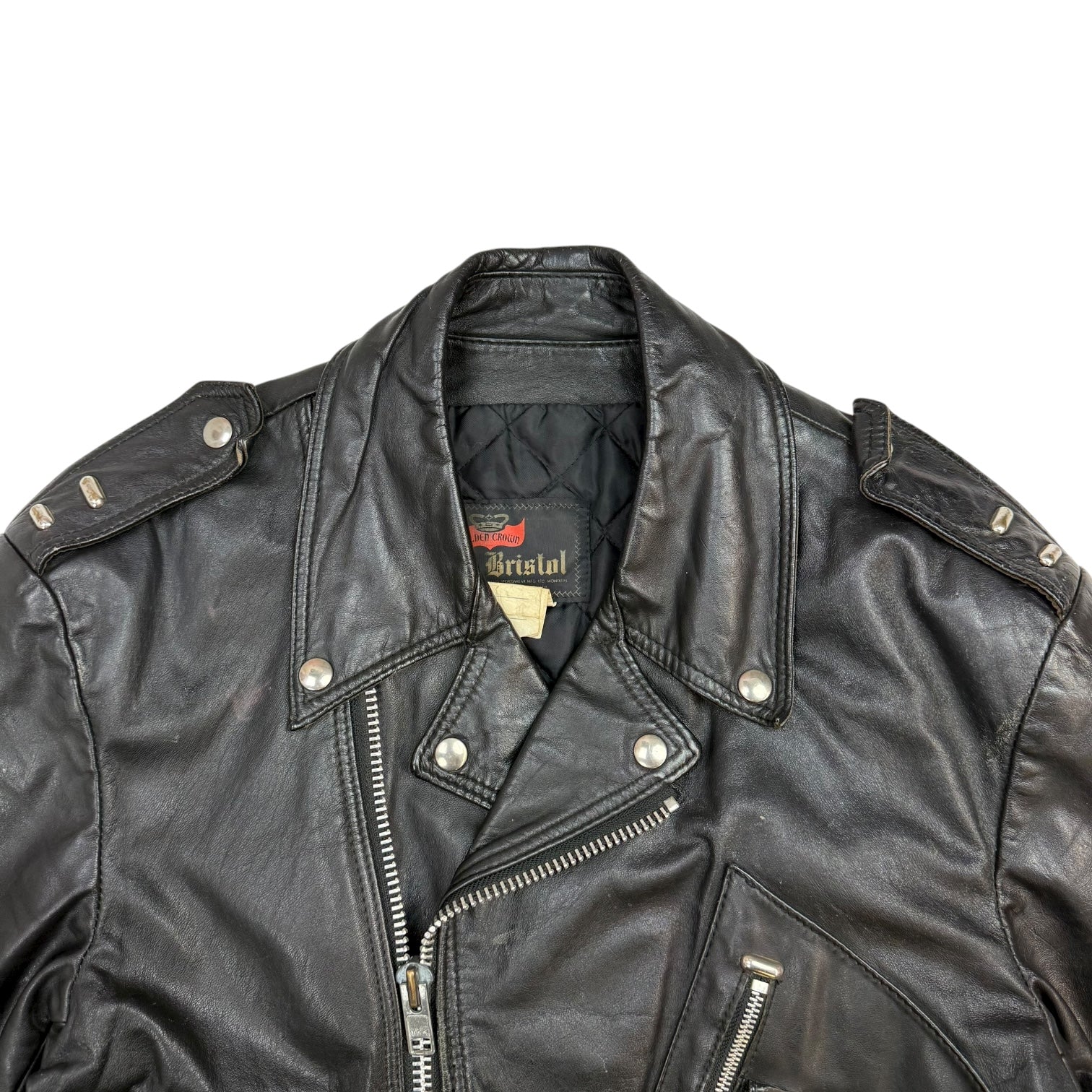 Vintage Bristol Leather Moto Jacket Black