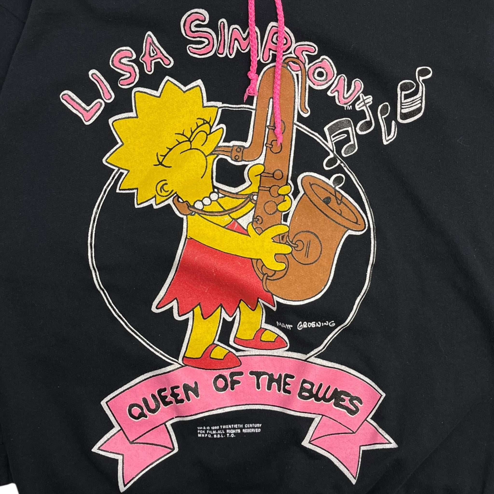 1990 The Simpsons ‘Lisa Queen Of The Blues’ Hoodie Black