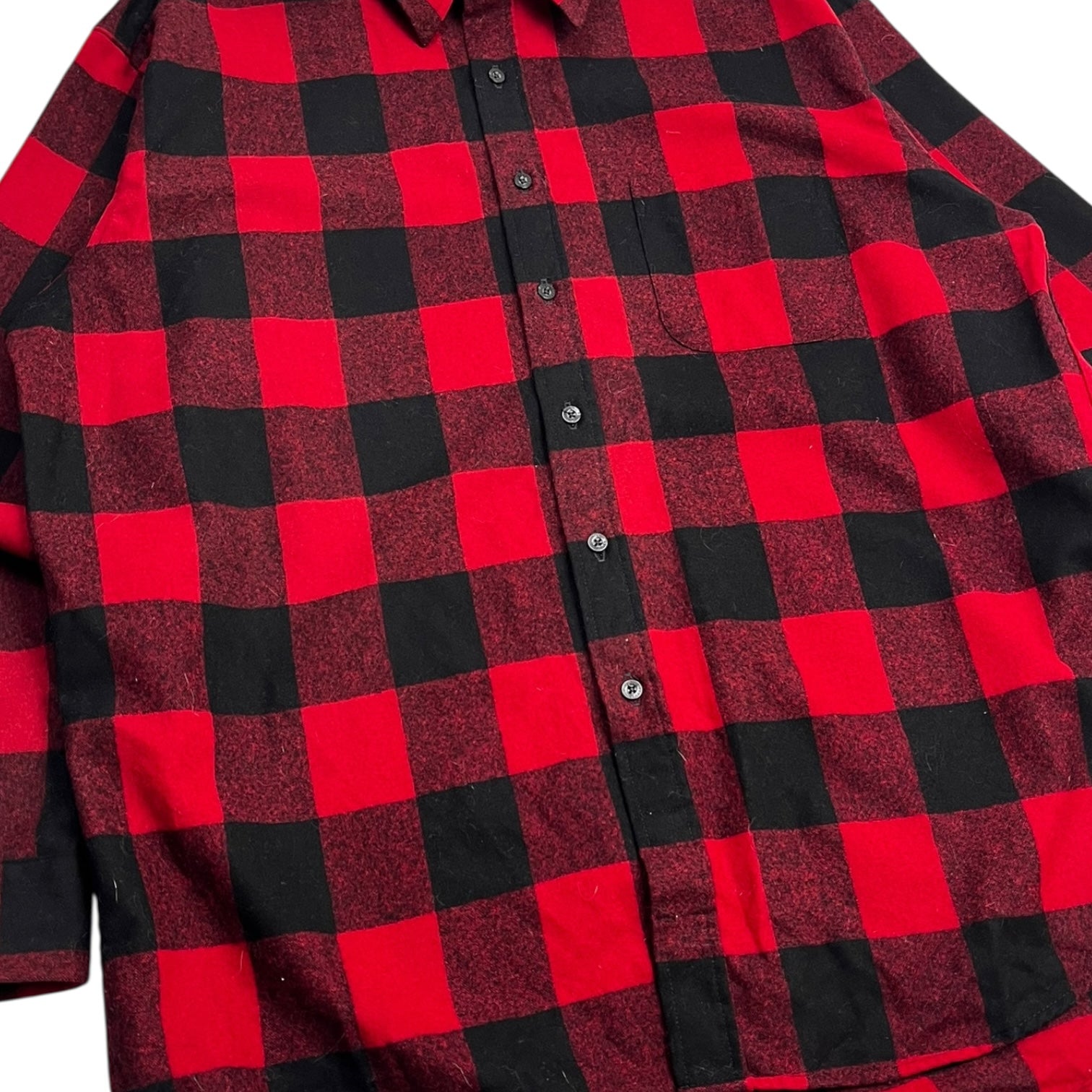 Vintage Pendleton Wool Checkered Lodge Button-Up Shirt Red/Noir