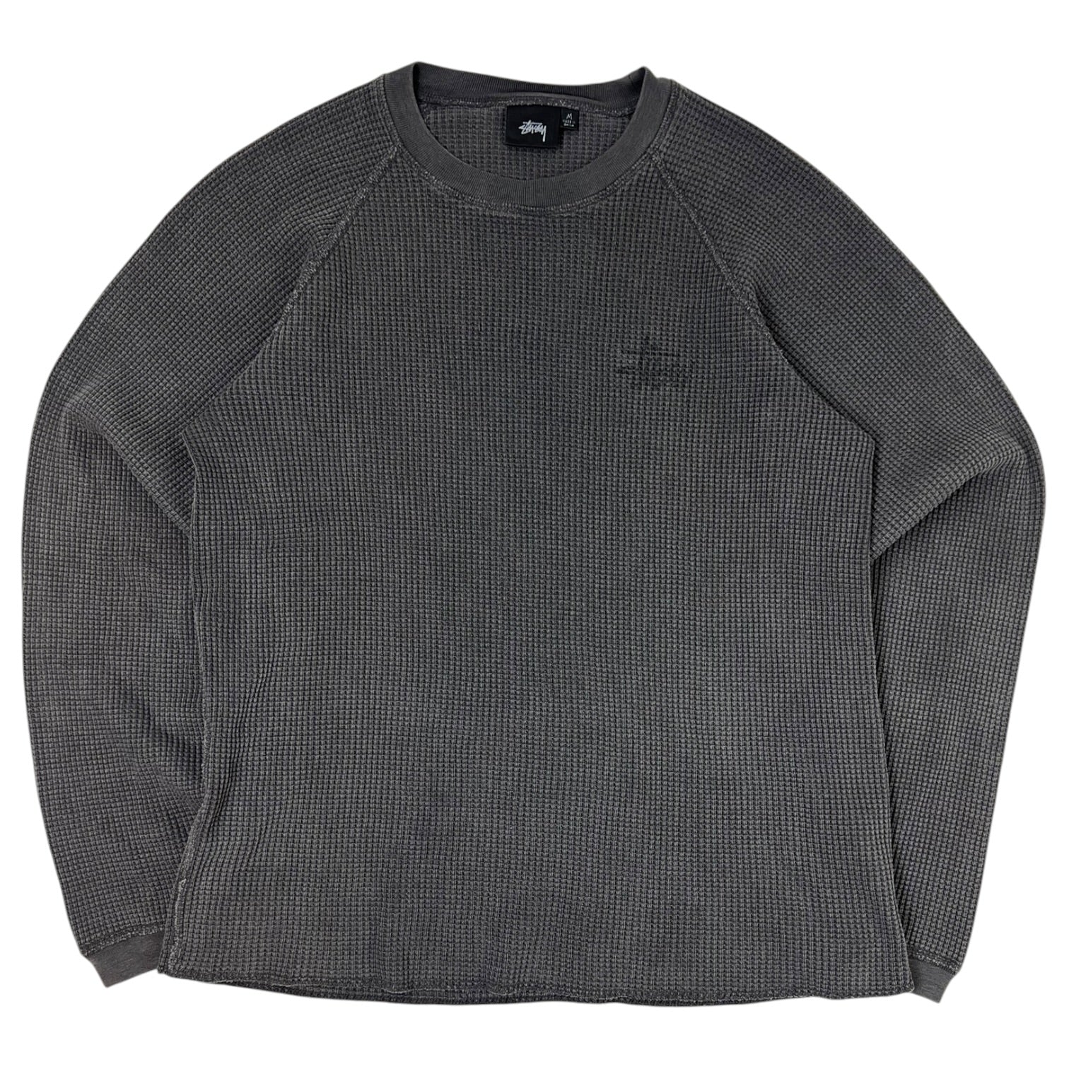 Stussy Raglan Thermal Long Sleeve Washed Black