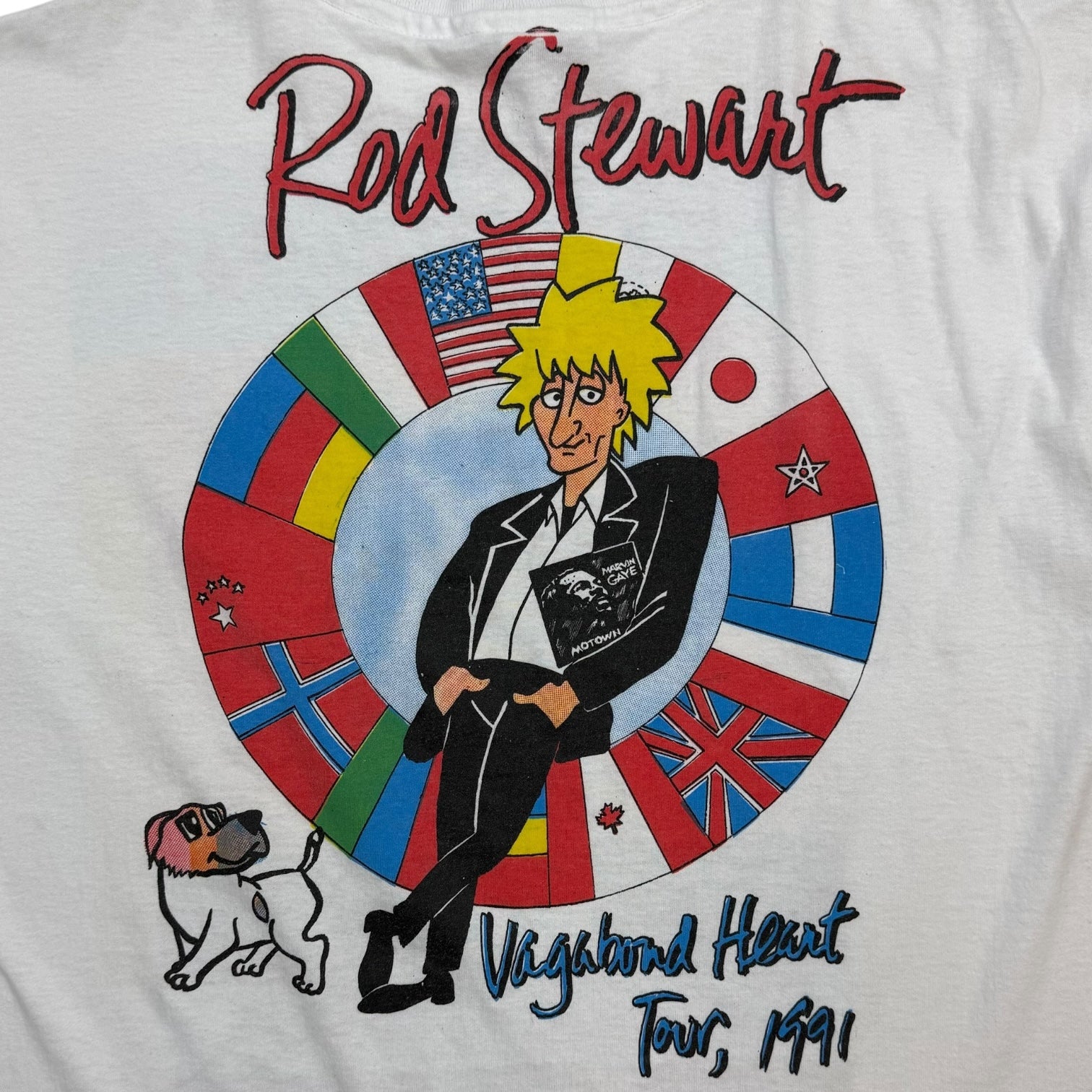 1991 Rod Stewart Vagabond Heart Tour Tee White