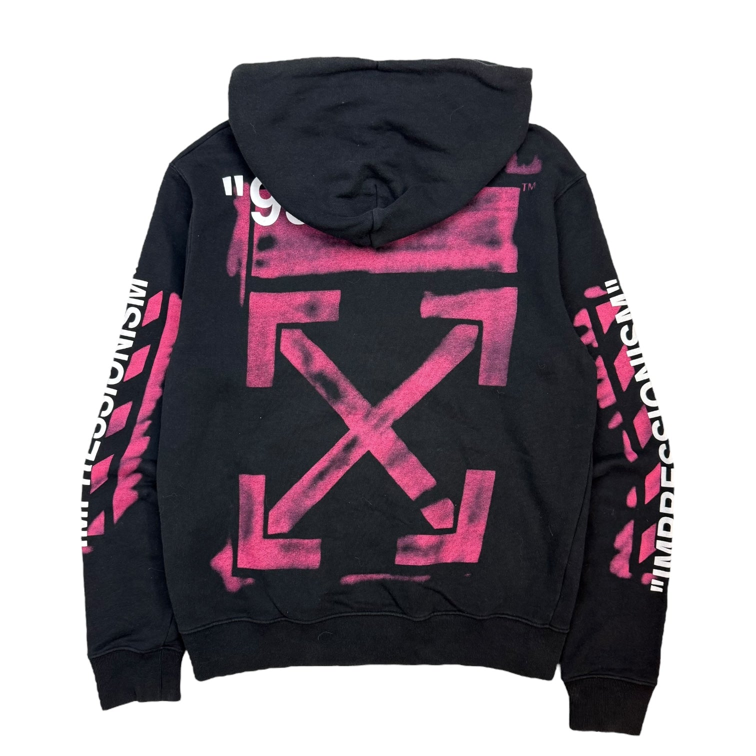 Off-White Stencil Arrow Hoodie Black/Pink