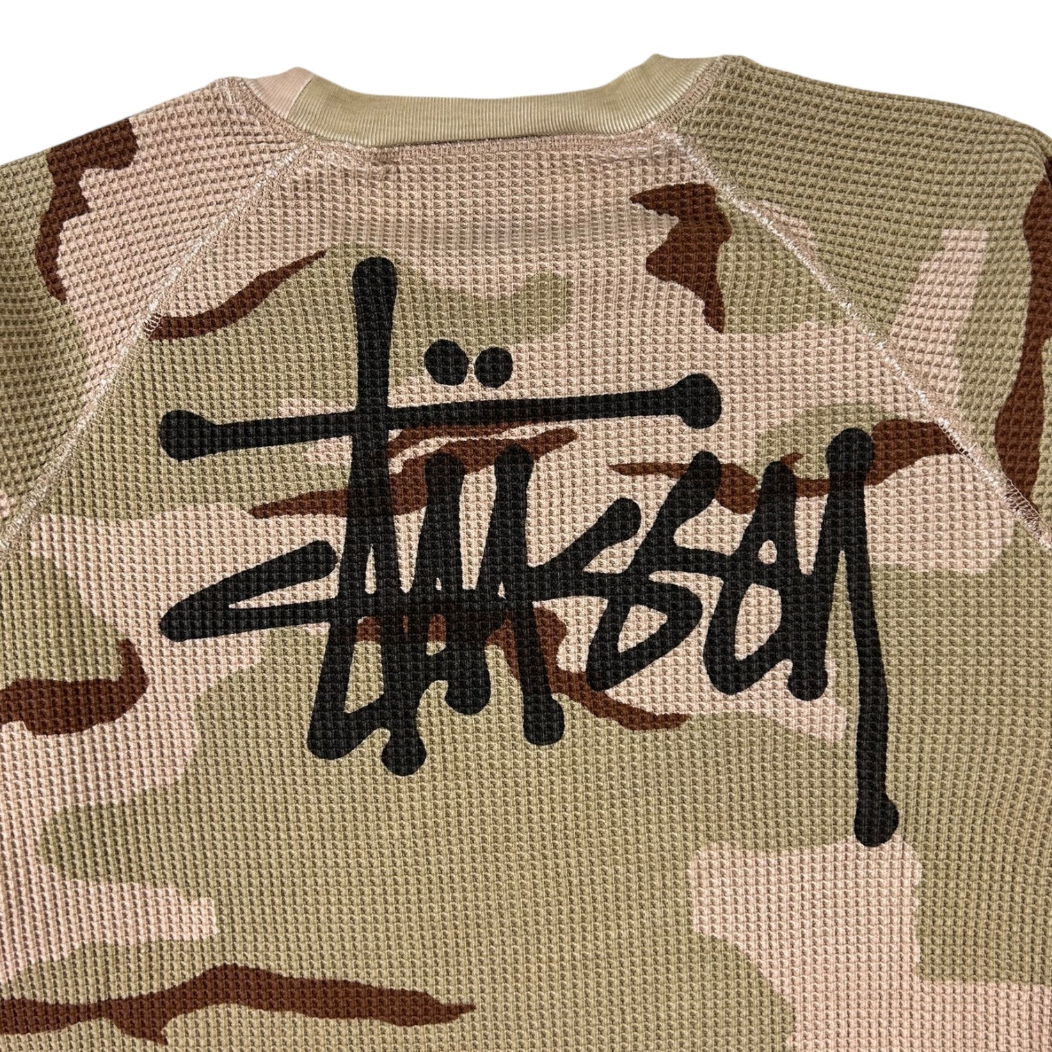 Stussy Raglan Basic Logo Thermal Sand Camo
