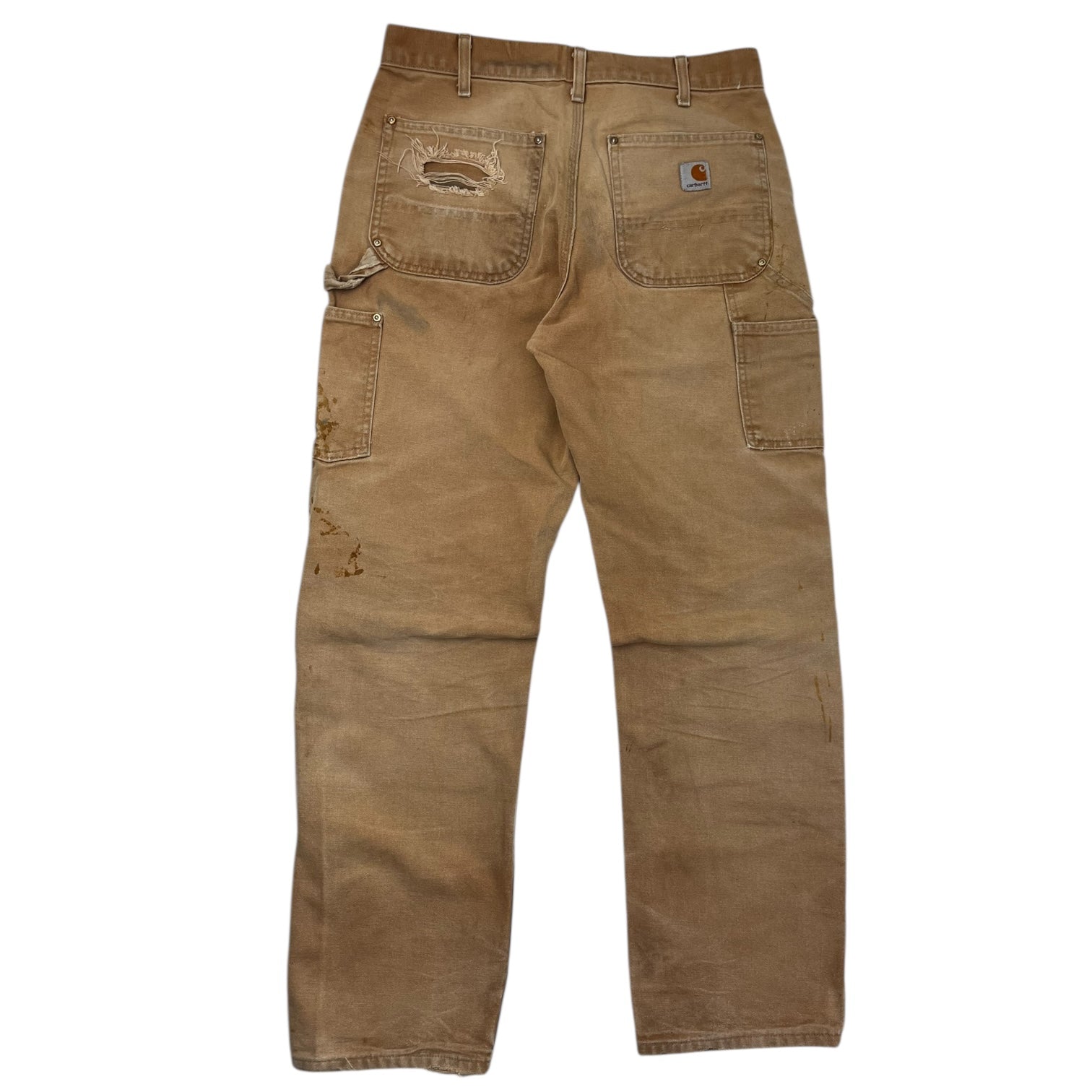 Carhartt Double Knee Work Pants Distressed Tan (32)