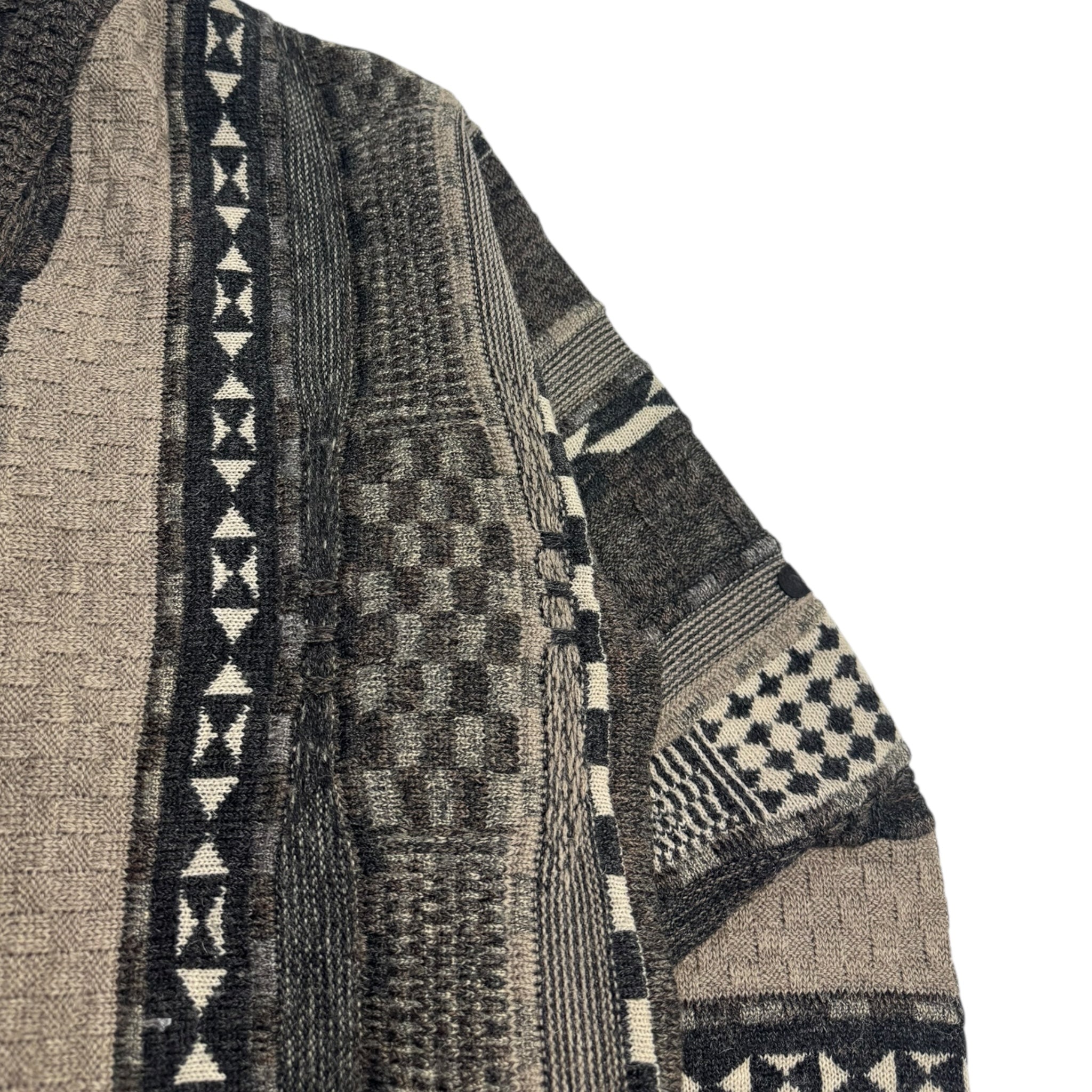 Vintage Checkerboard/Abstract Patterned 3D Knit