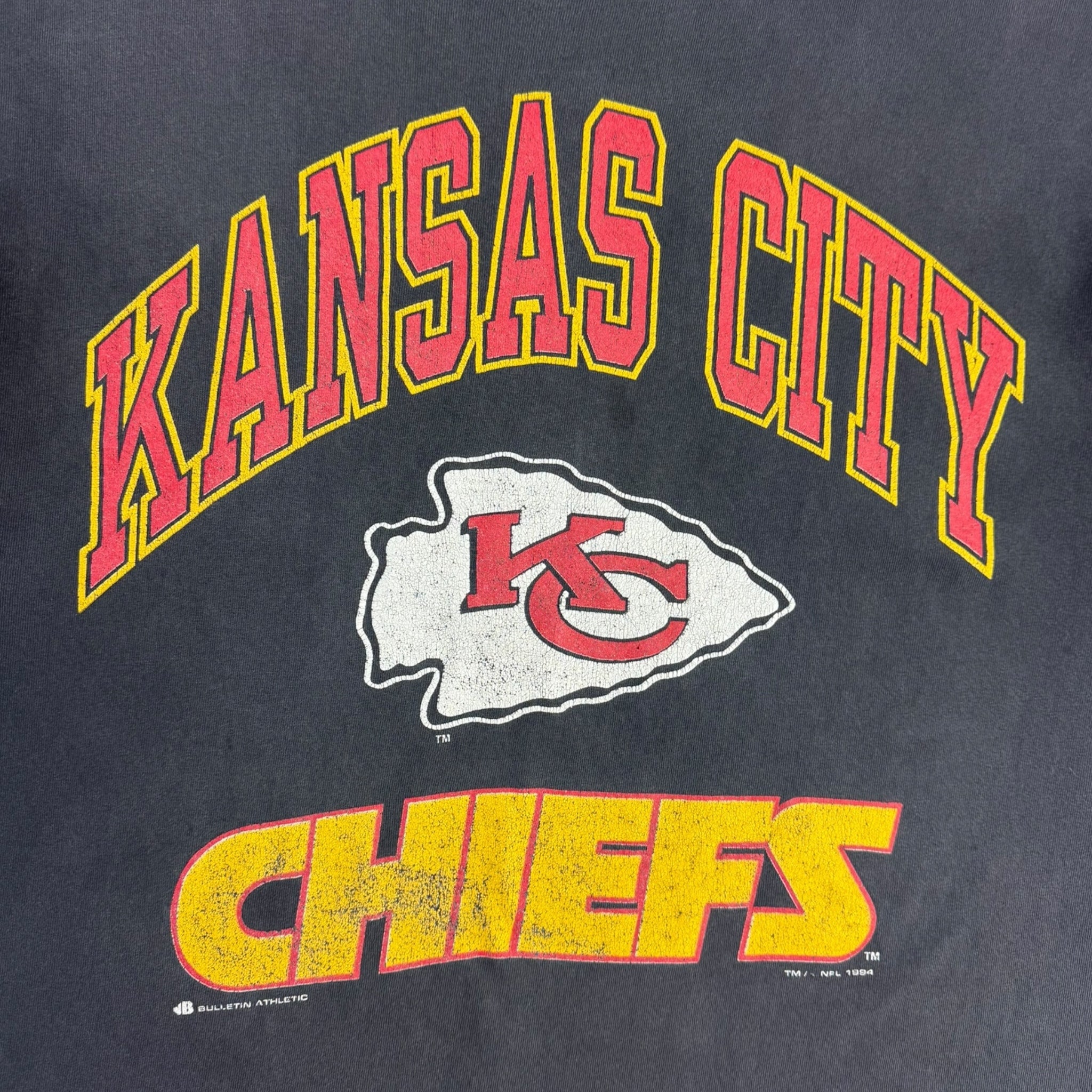 1994 Kansas City Chiefs T-Shirt Faded Black