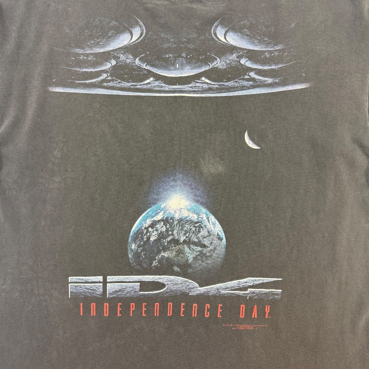 1996 Independence Day Tee Faded Black