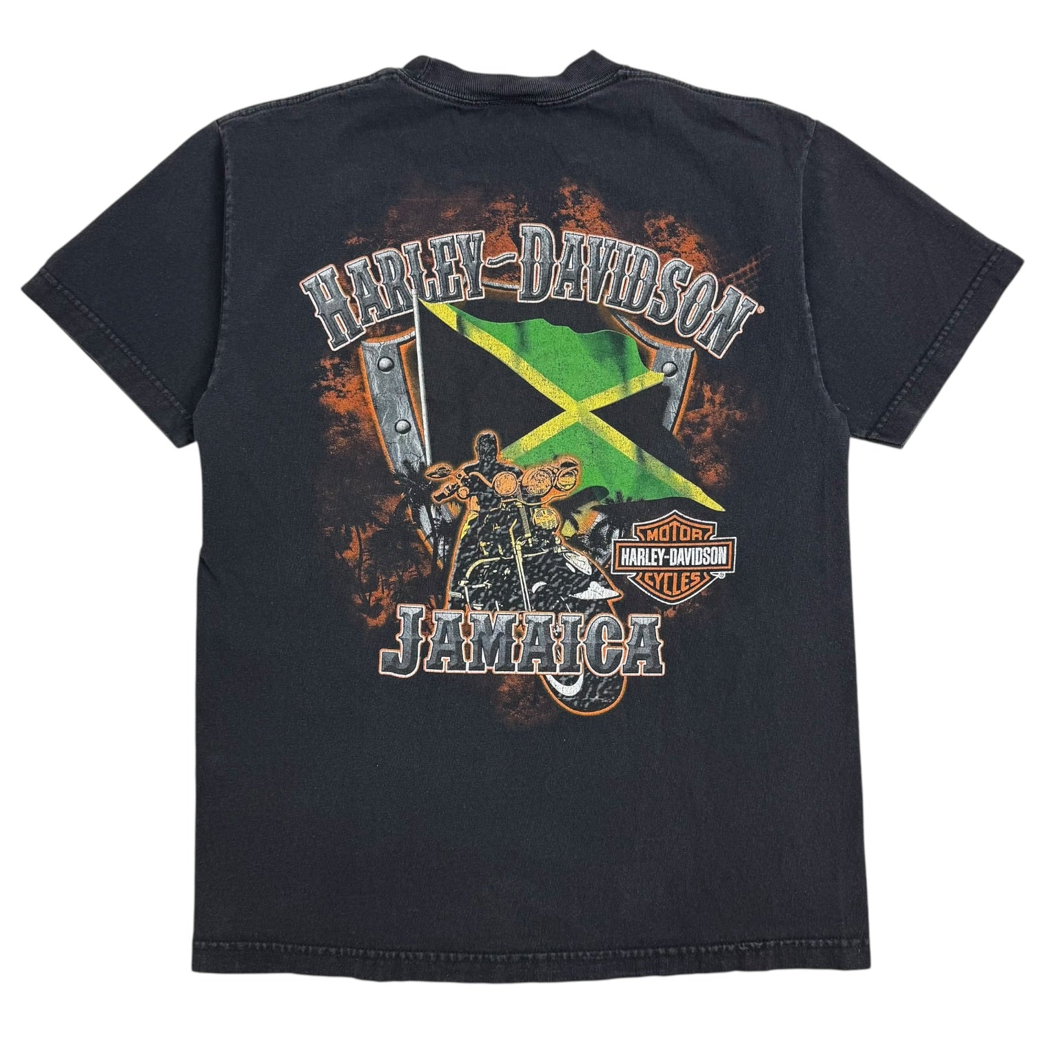 Vintage Harley Davidson Of Jamaica Tee Black